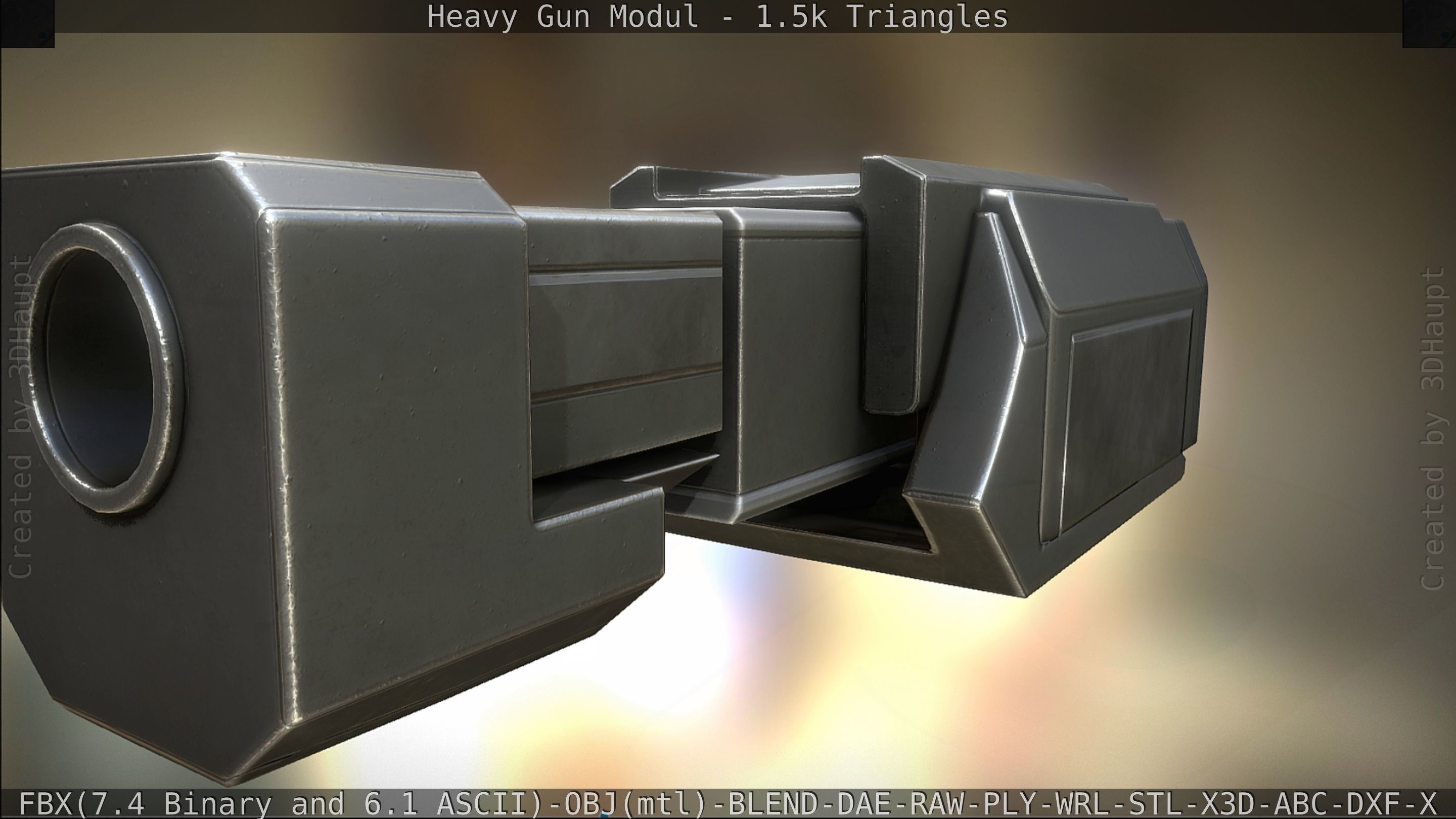 Heavy Gun Modul Animated Low-poly 3D model_100