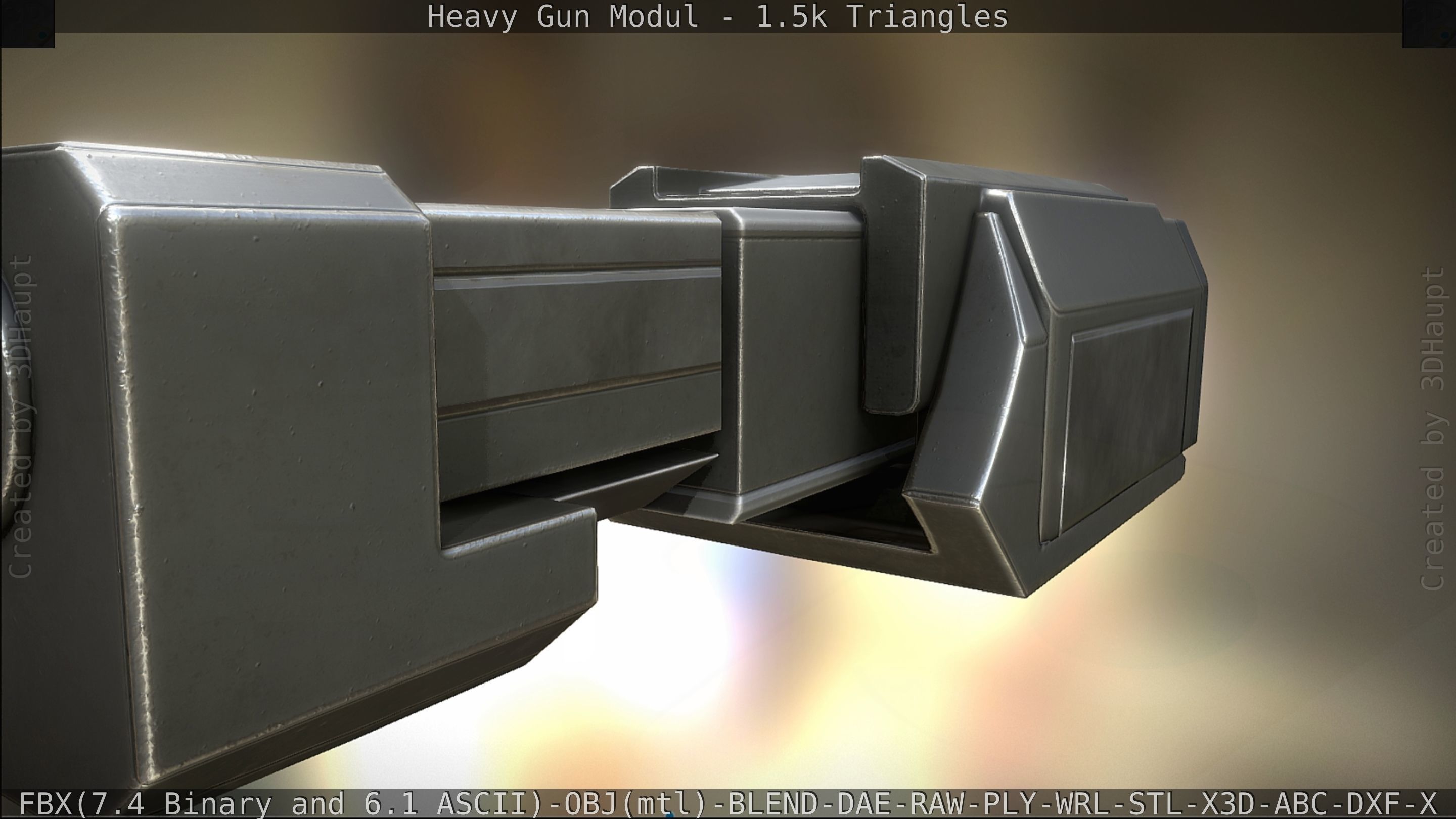Heavy Gun Modul Animated Low-poly 3D model_144