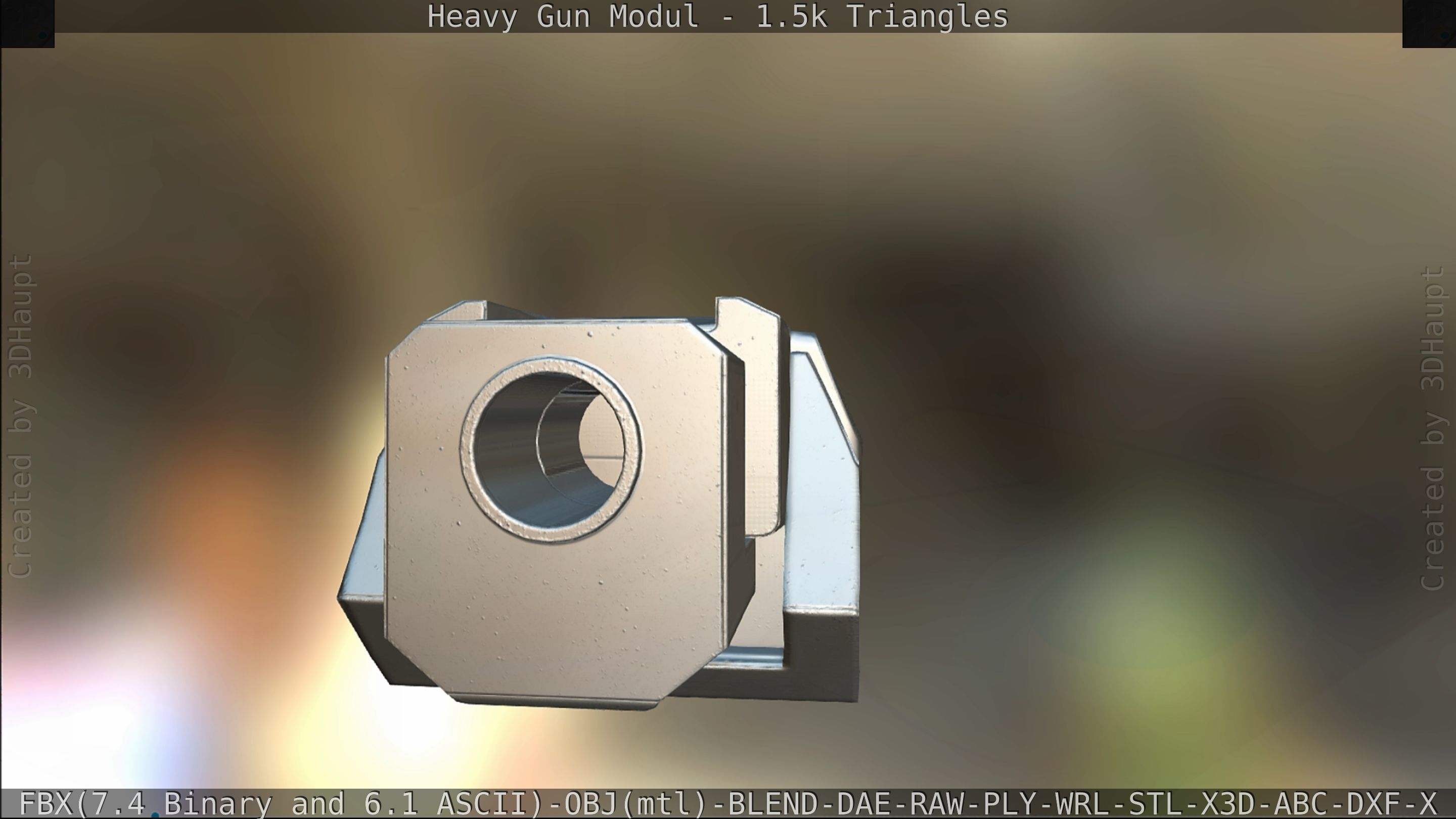 Heavy Gun Modul Animated Low-poly 3D model_265