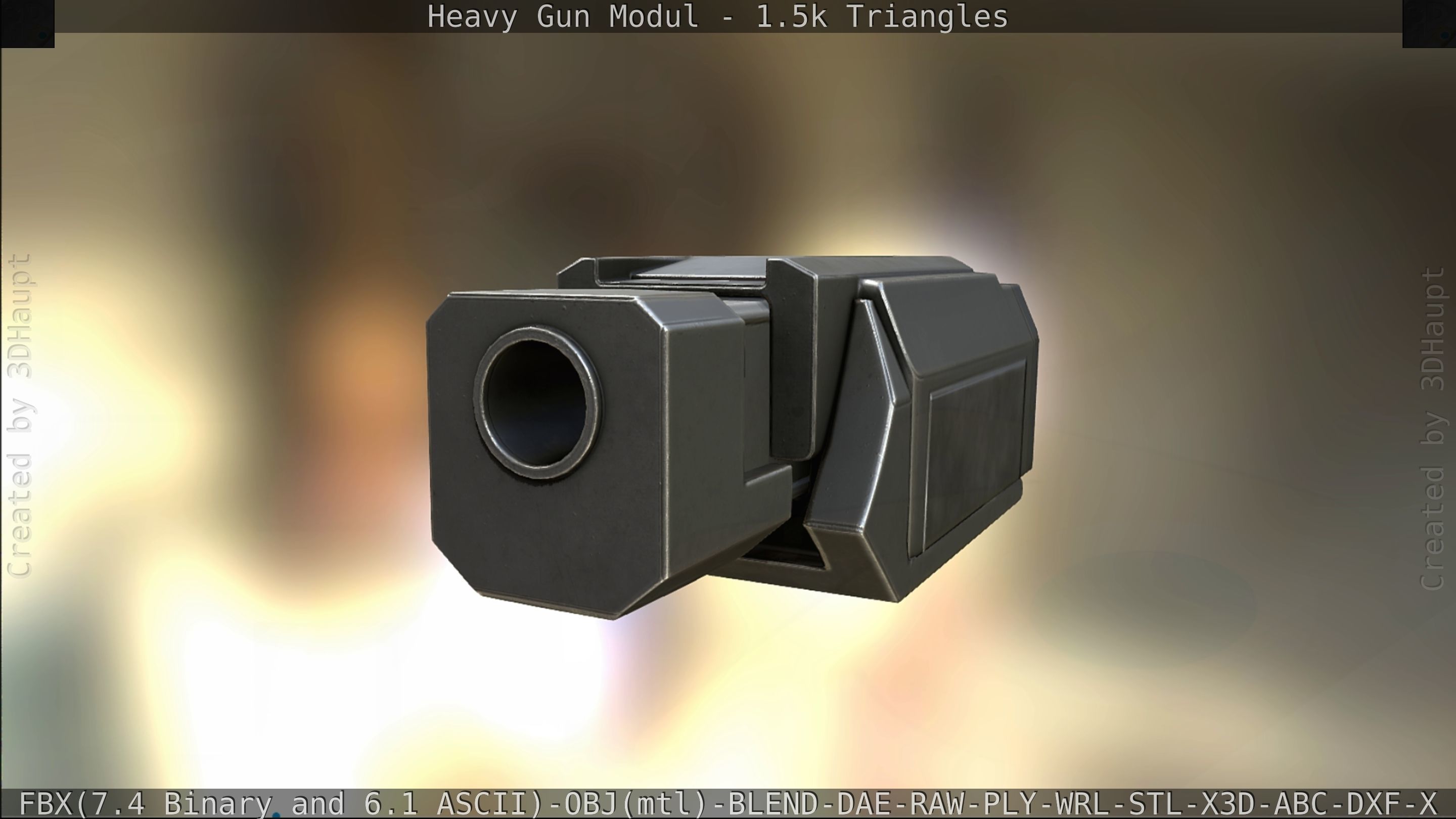 Heavy Gun Modul Animated Low-poly 3D model_289