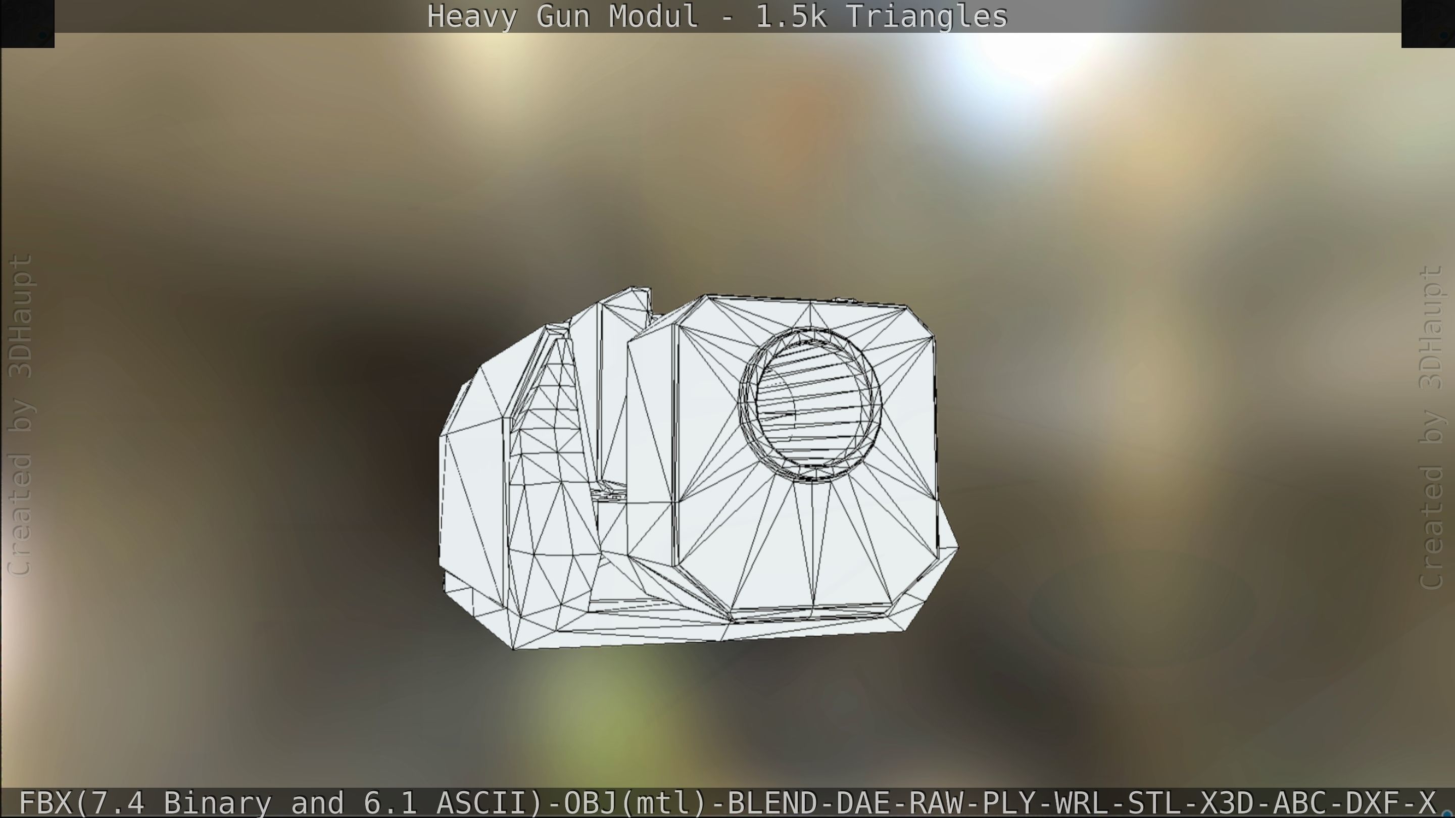 Heavy Gun Modul Animated Low-poly 3D model_136