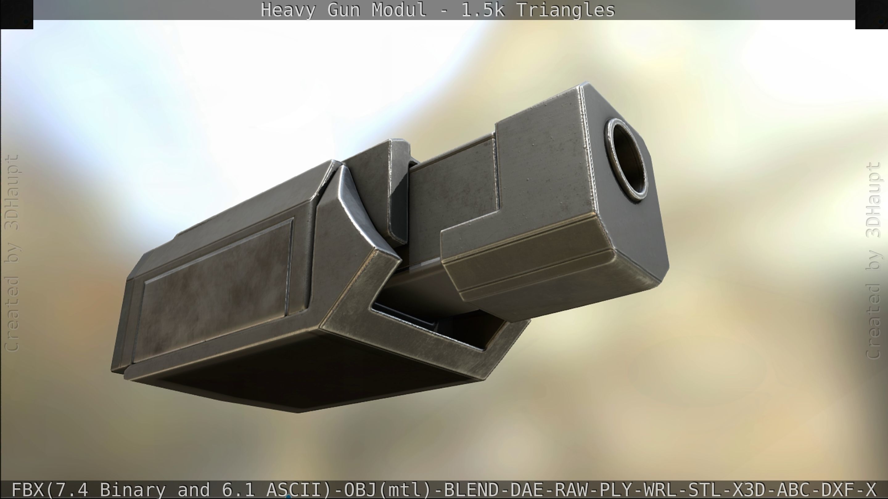 Heavy Gun Modul Animated Low-poly 3D model_291