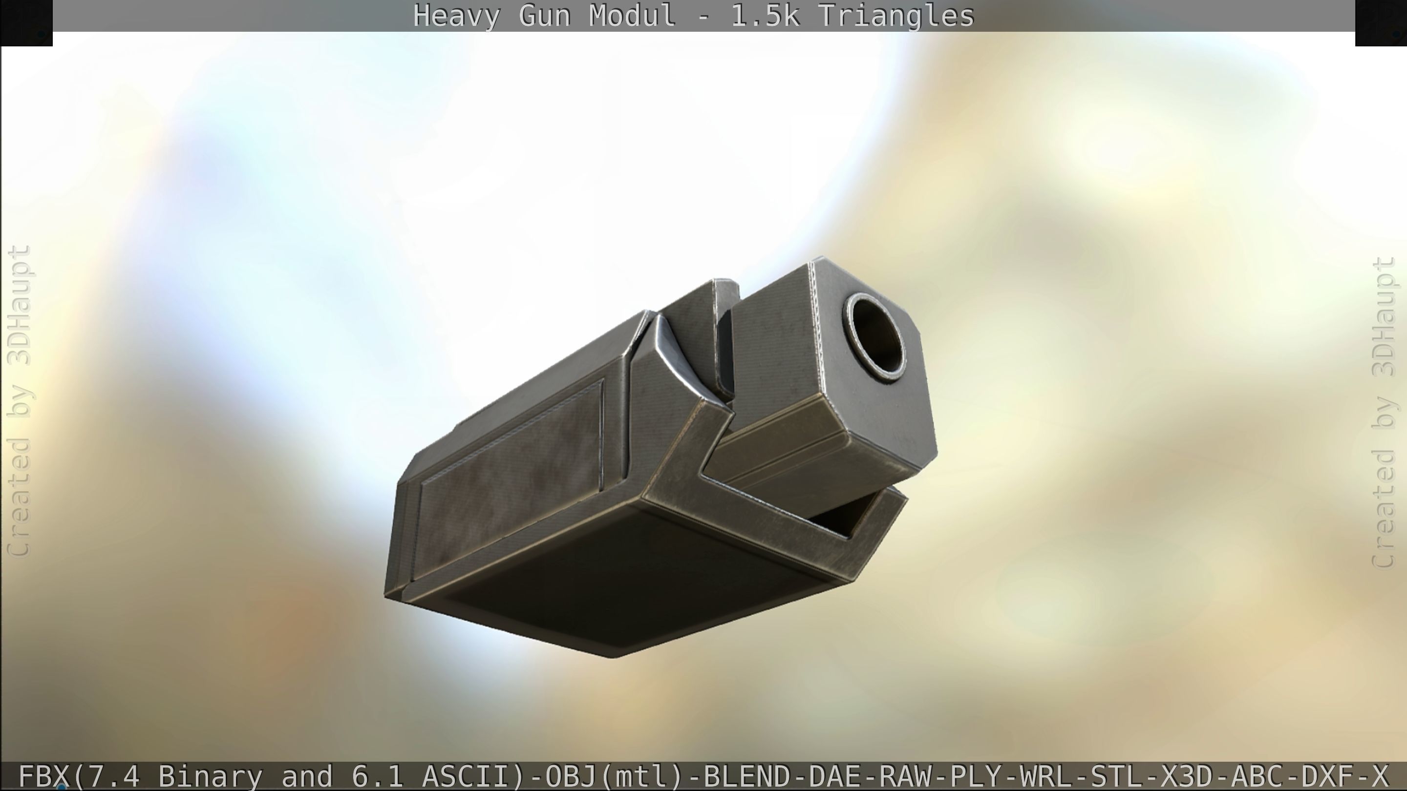 Heavy Gun Modul Animated Low-poly 3D model_335