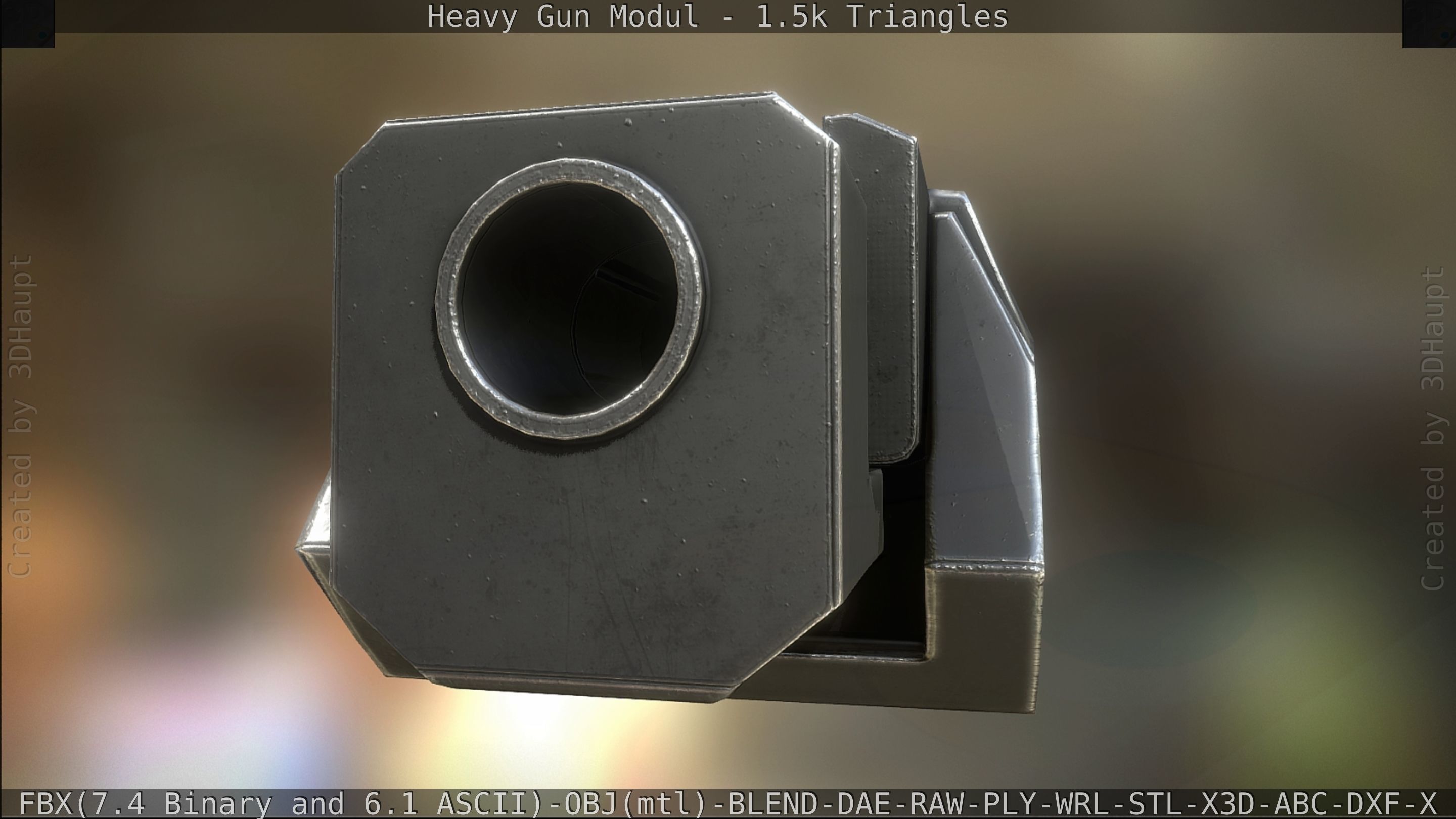 Heavy Gun Modul Animated Low-poly 3D model_42