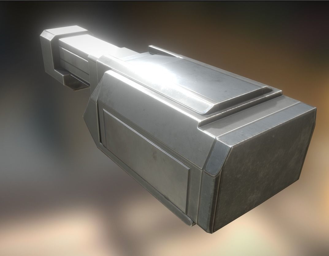 Heavy Gun Modul Animated Low-poly 3D model_8