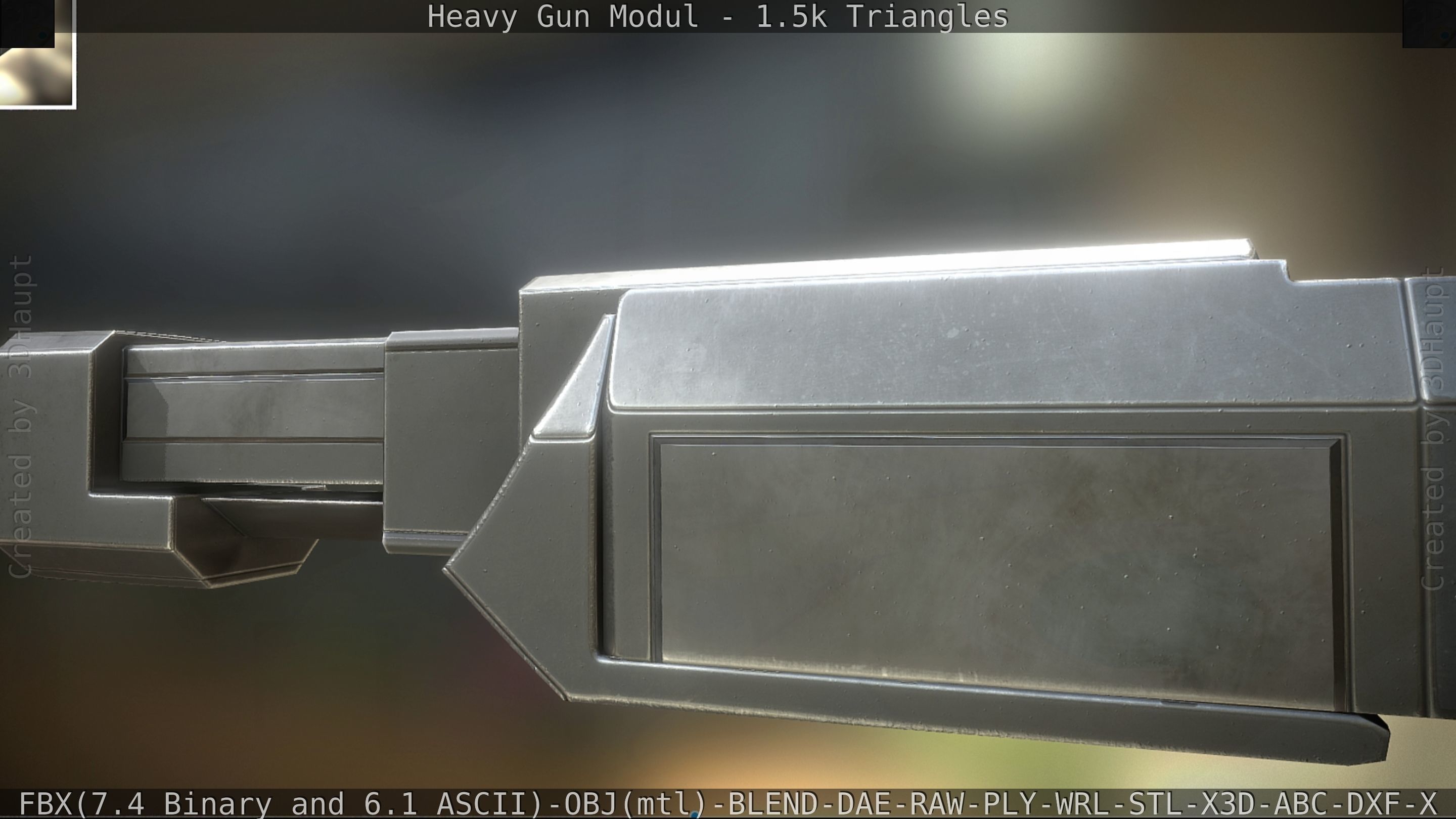 Heavy Gun Modul Animated Low-poly 3D model_28