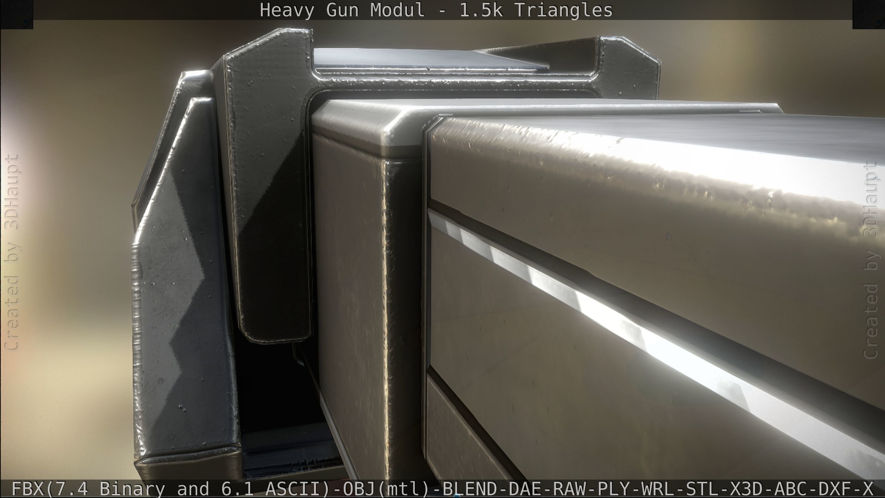 Heavy Gun Modul Animated Low-poly 3D model_54