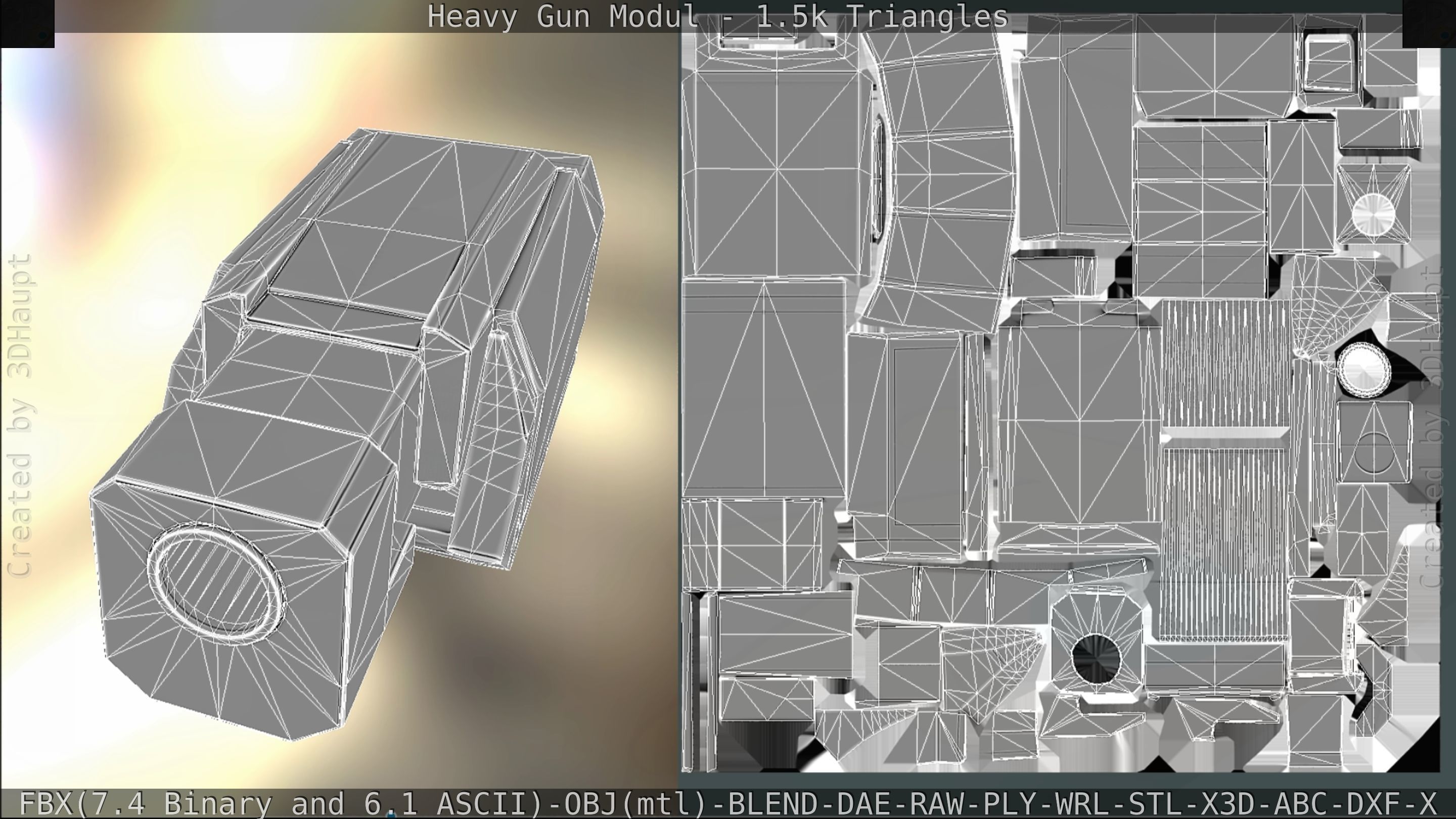 Heavy Gun Modul Animated Low-poly 3D model_244