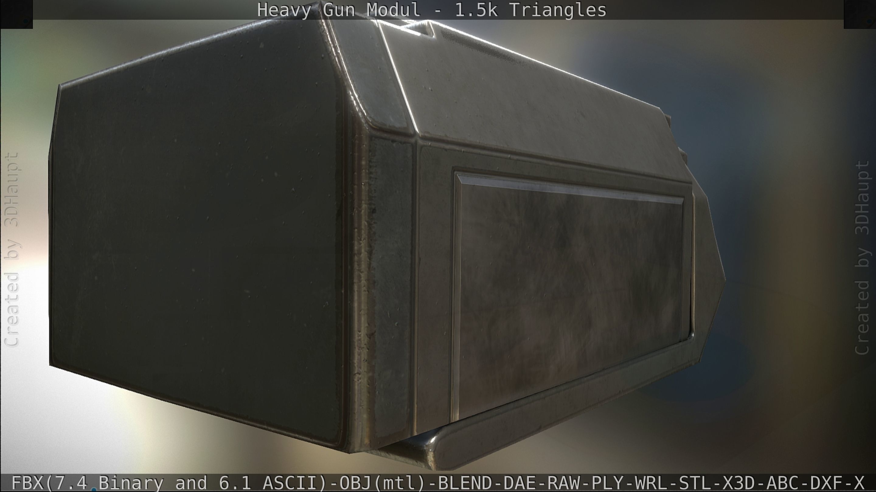 Heavy Gun Modul Animated Low-poly 3D model_131