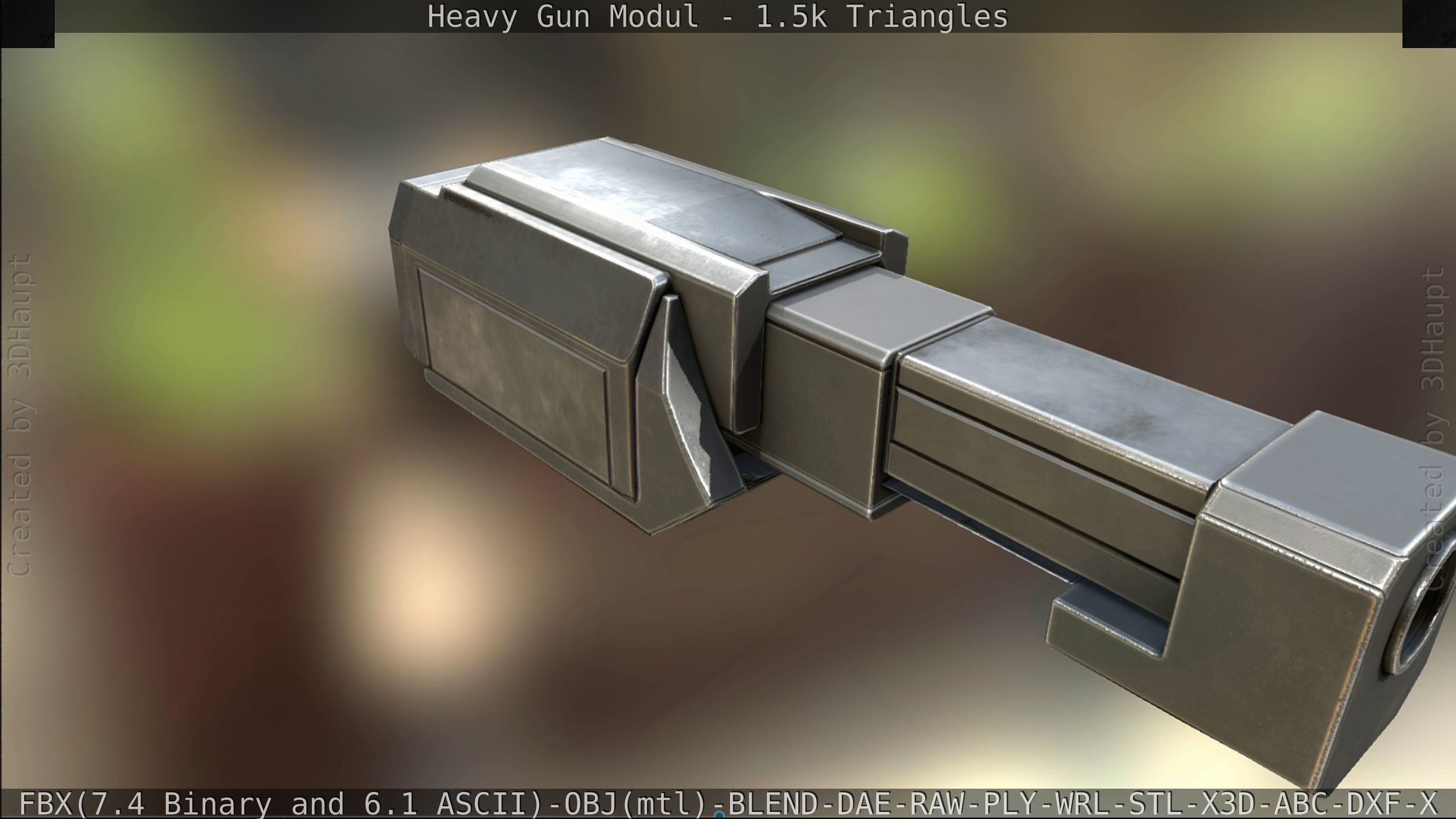 Heavy Gun Modul Animated Low-poly 3D model_345