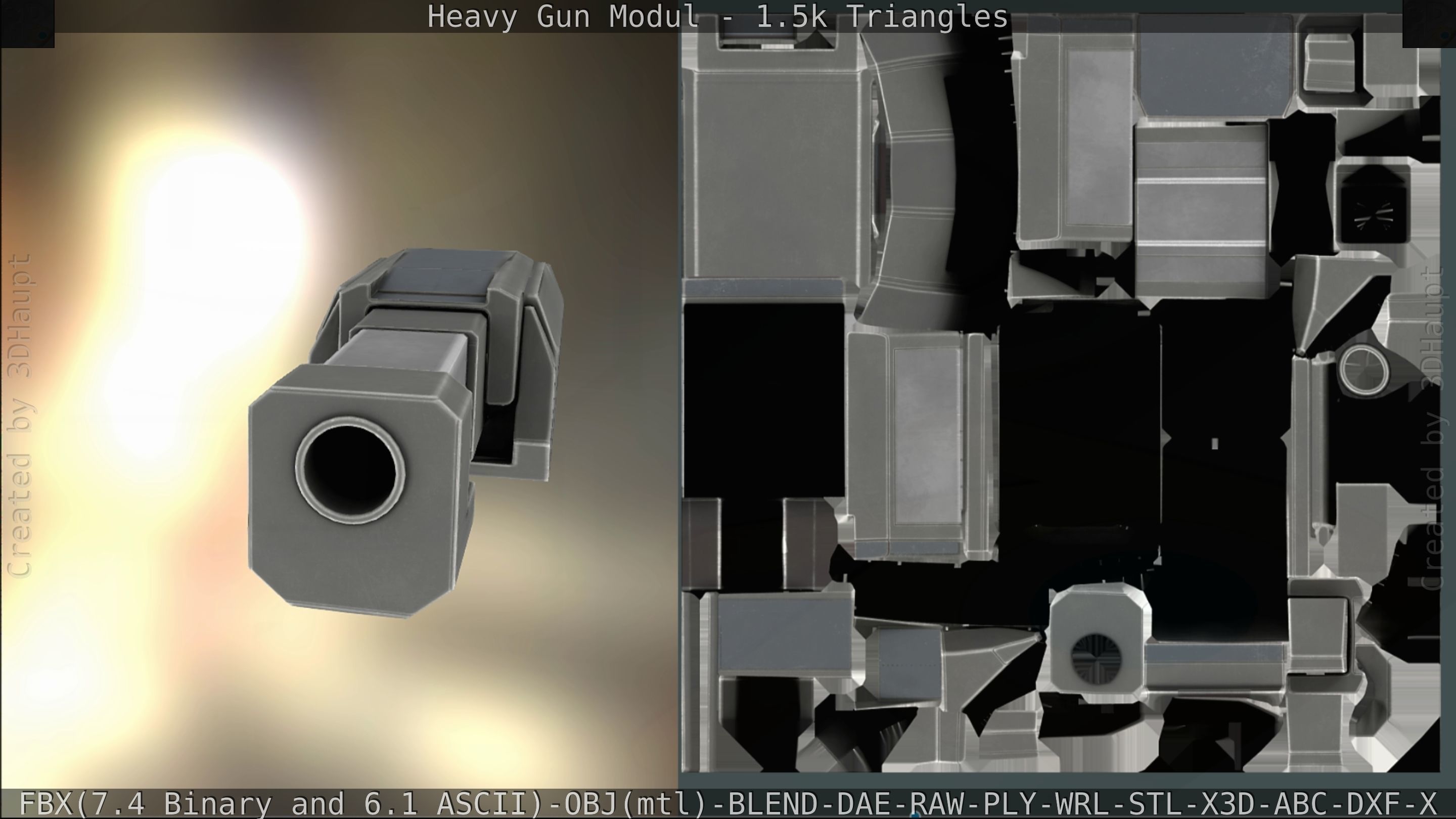 Heavy Gun Modul Animated Low-poly 3D model_152