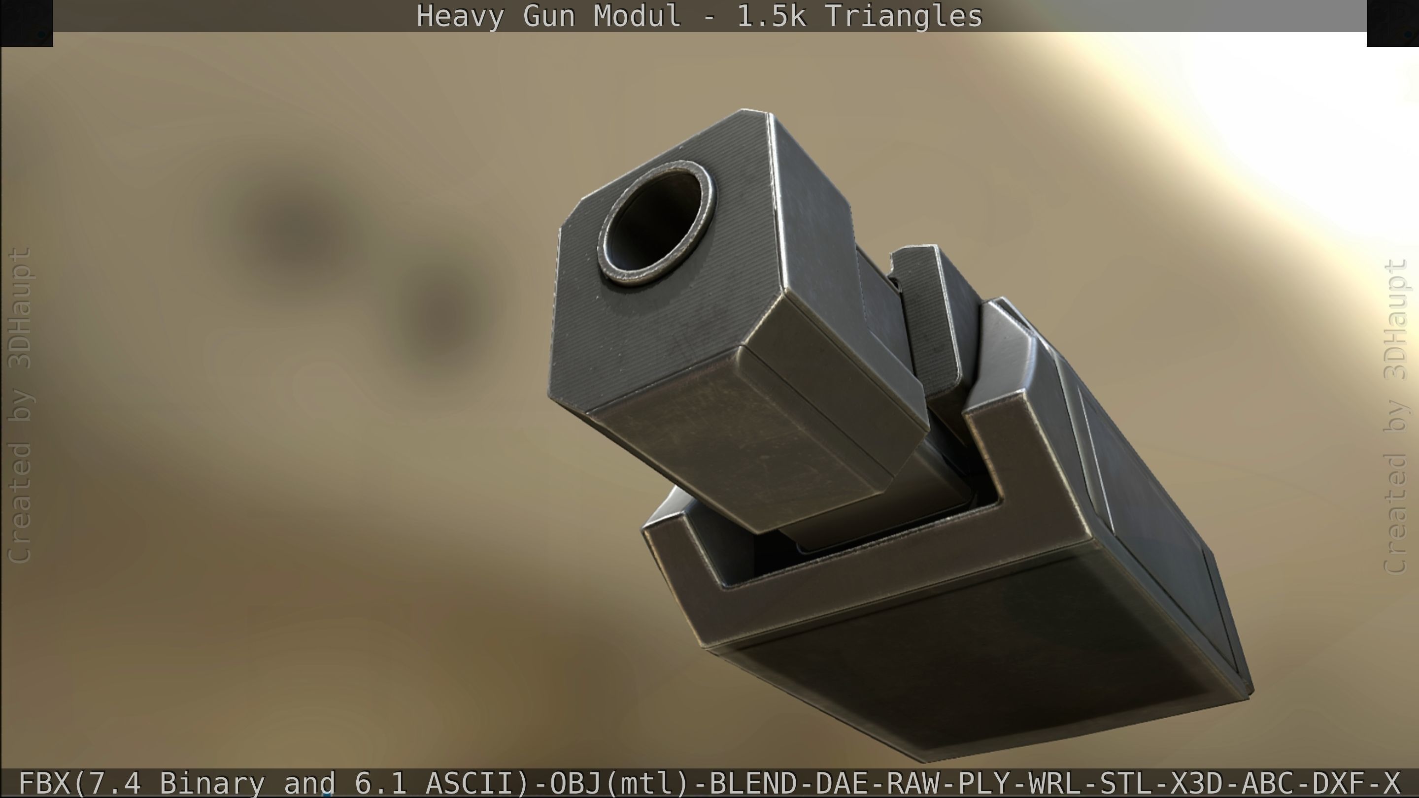 Heavy Gun Modul Animated Low-poly 3D model_314