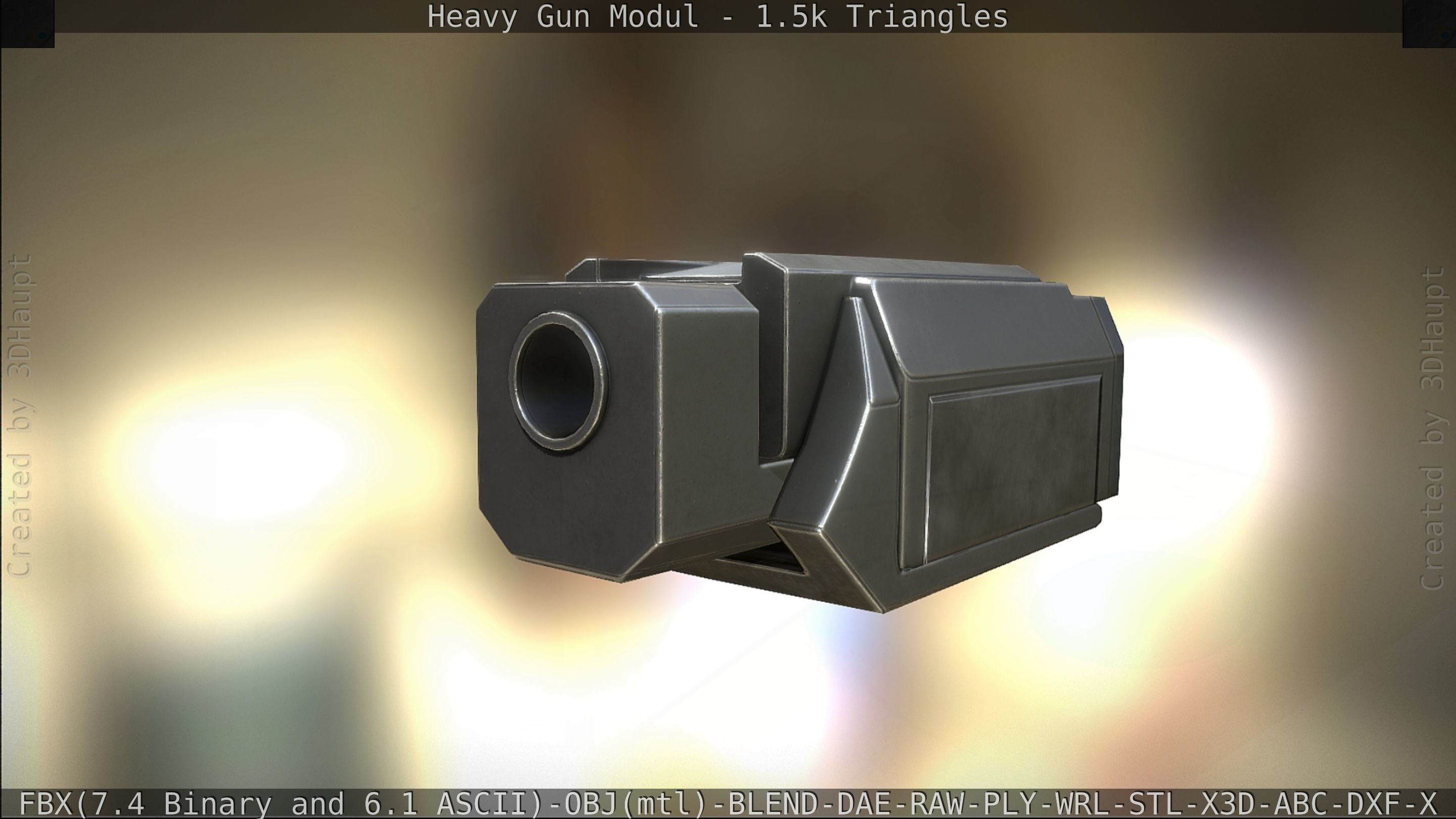 Heavy Gun Modul Animated Low-poly 3D model_284