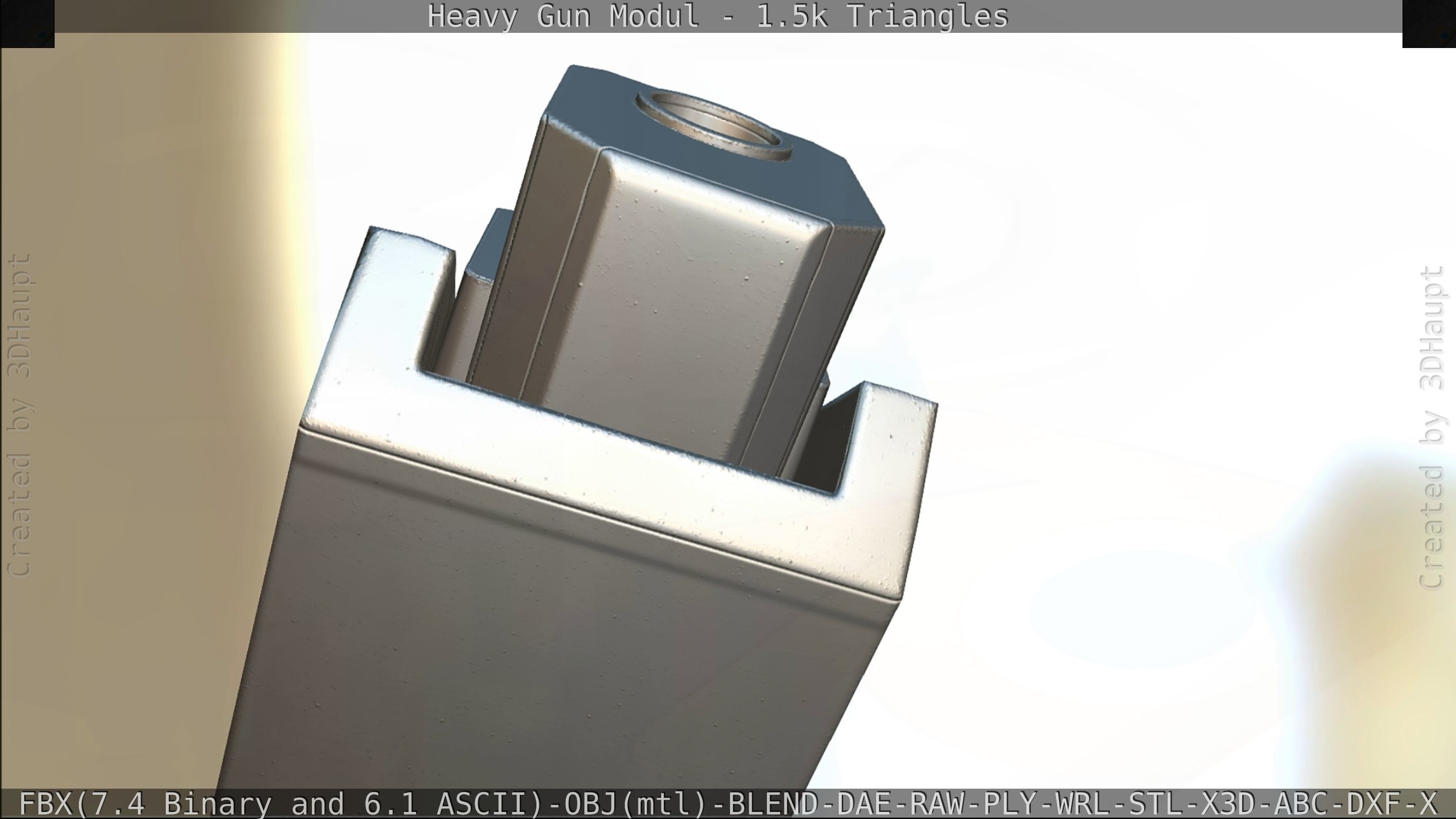 Heavy Gun Modul Animated Low-poly 3D model_259