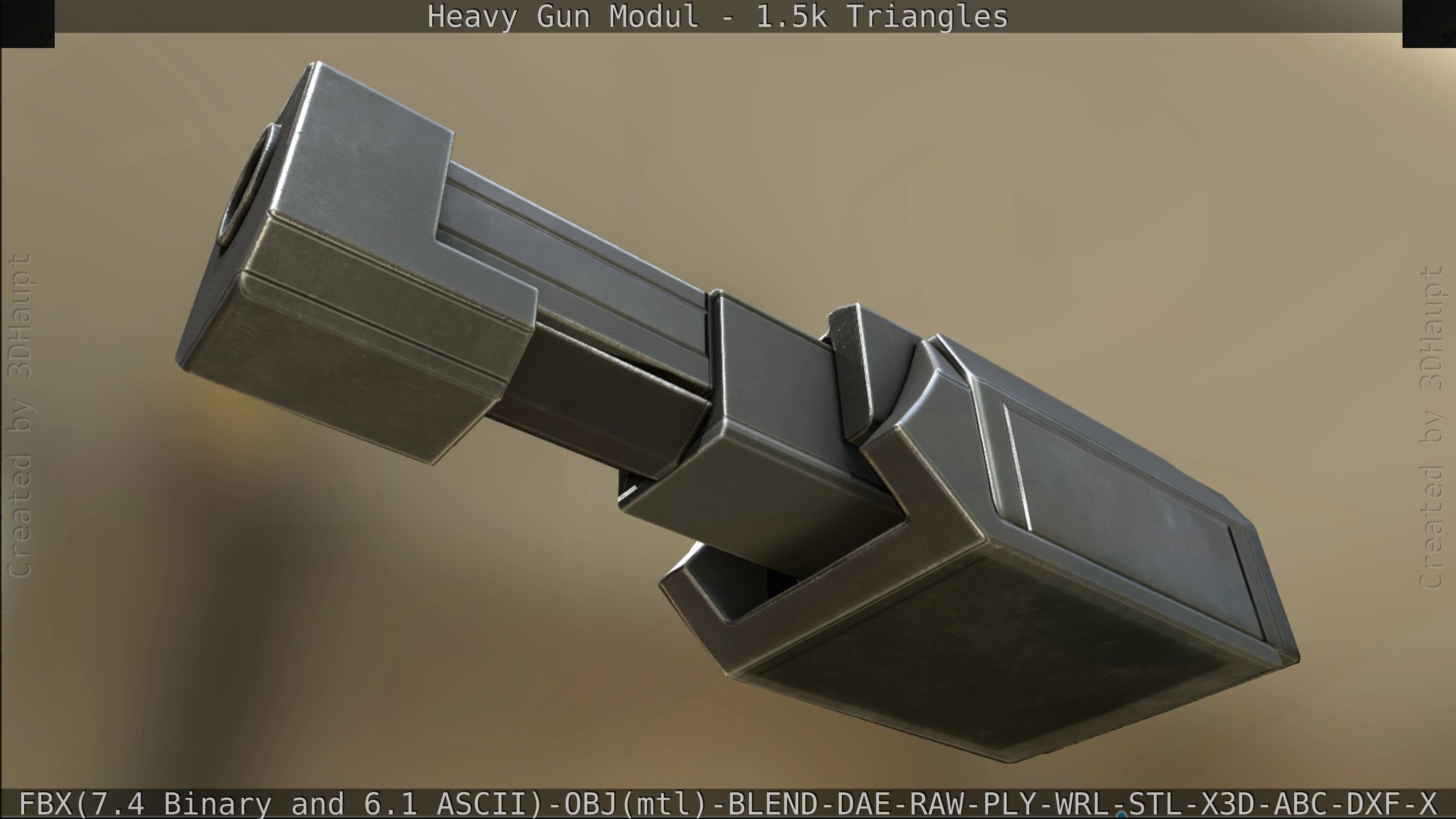 Heavy Gun Modul Animated Low-poly 3D model_326
