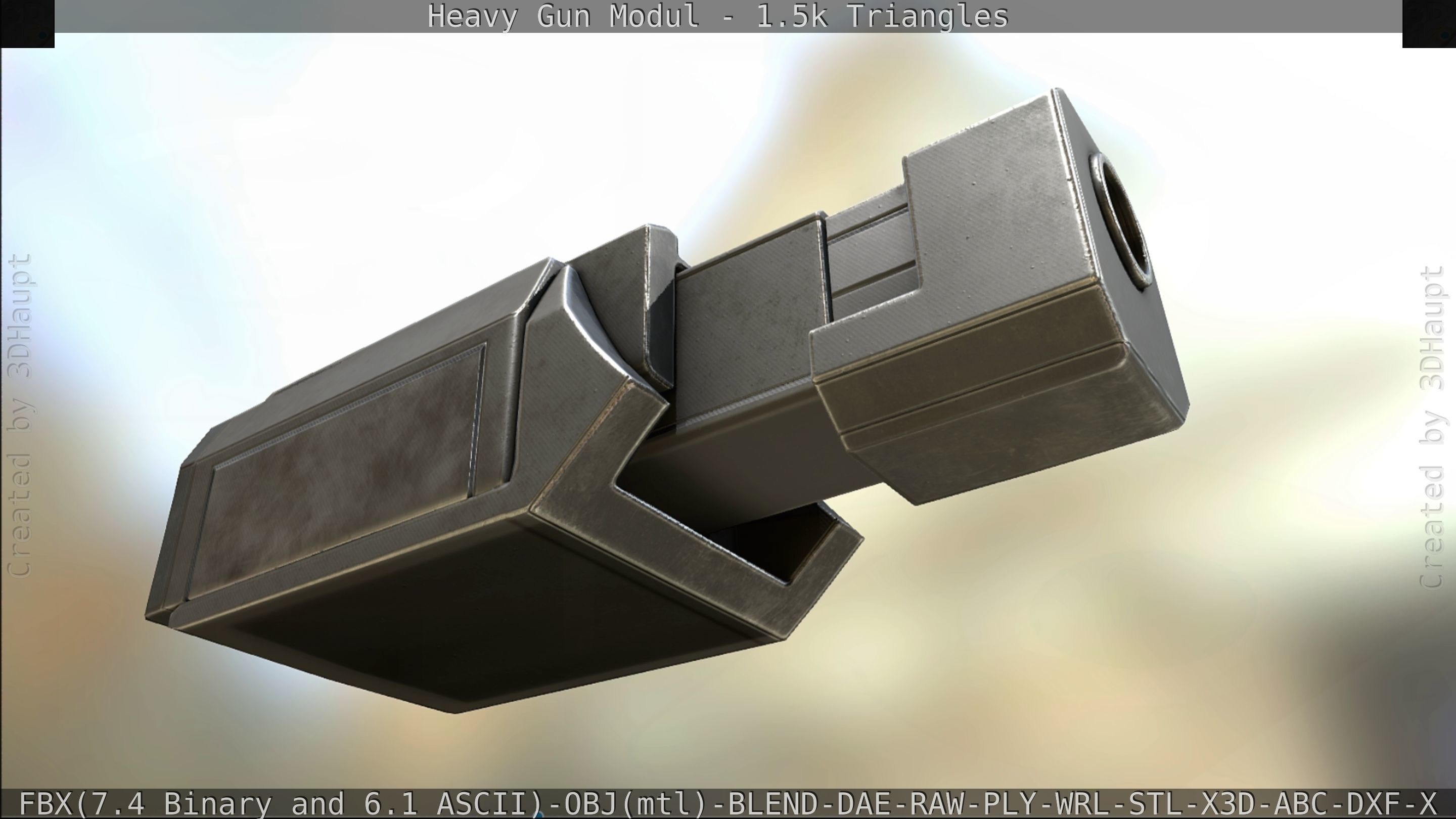 Heavy Gun Modul Animated Low-poly 3D model_292