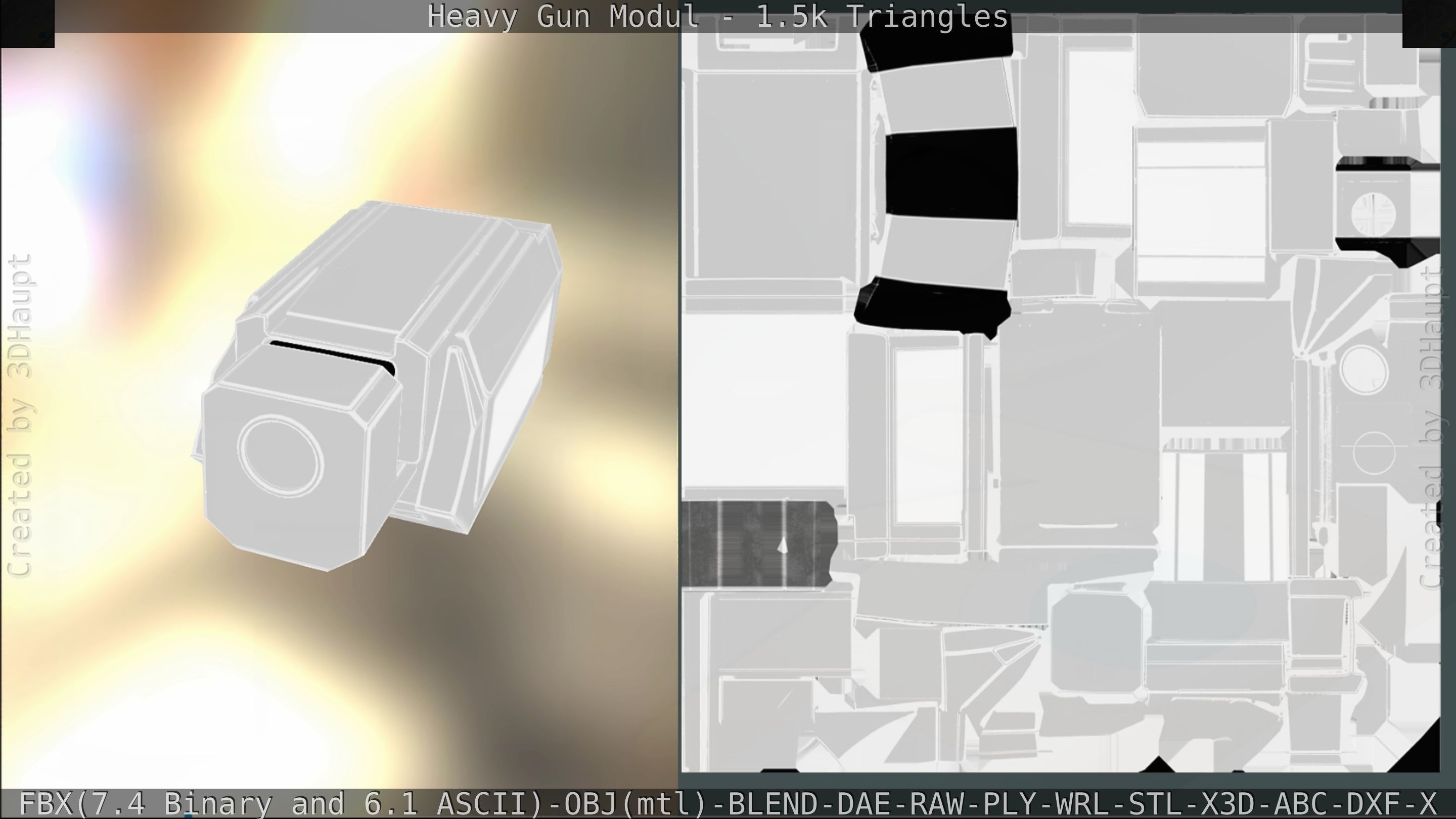 Heavy Gun Modul Animated Low-poly 3D model_167