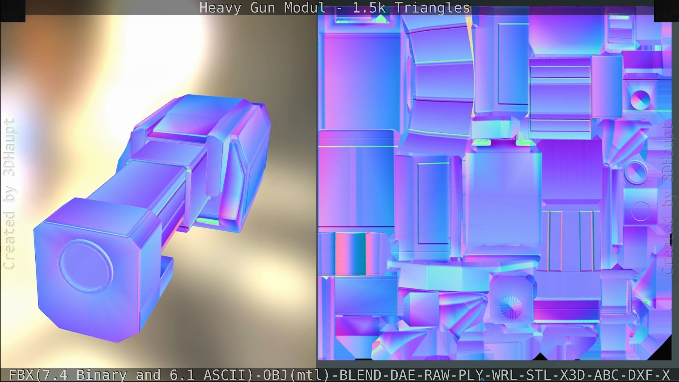 Heavy Gun Modul Animated Low-poly 3D model_179