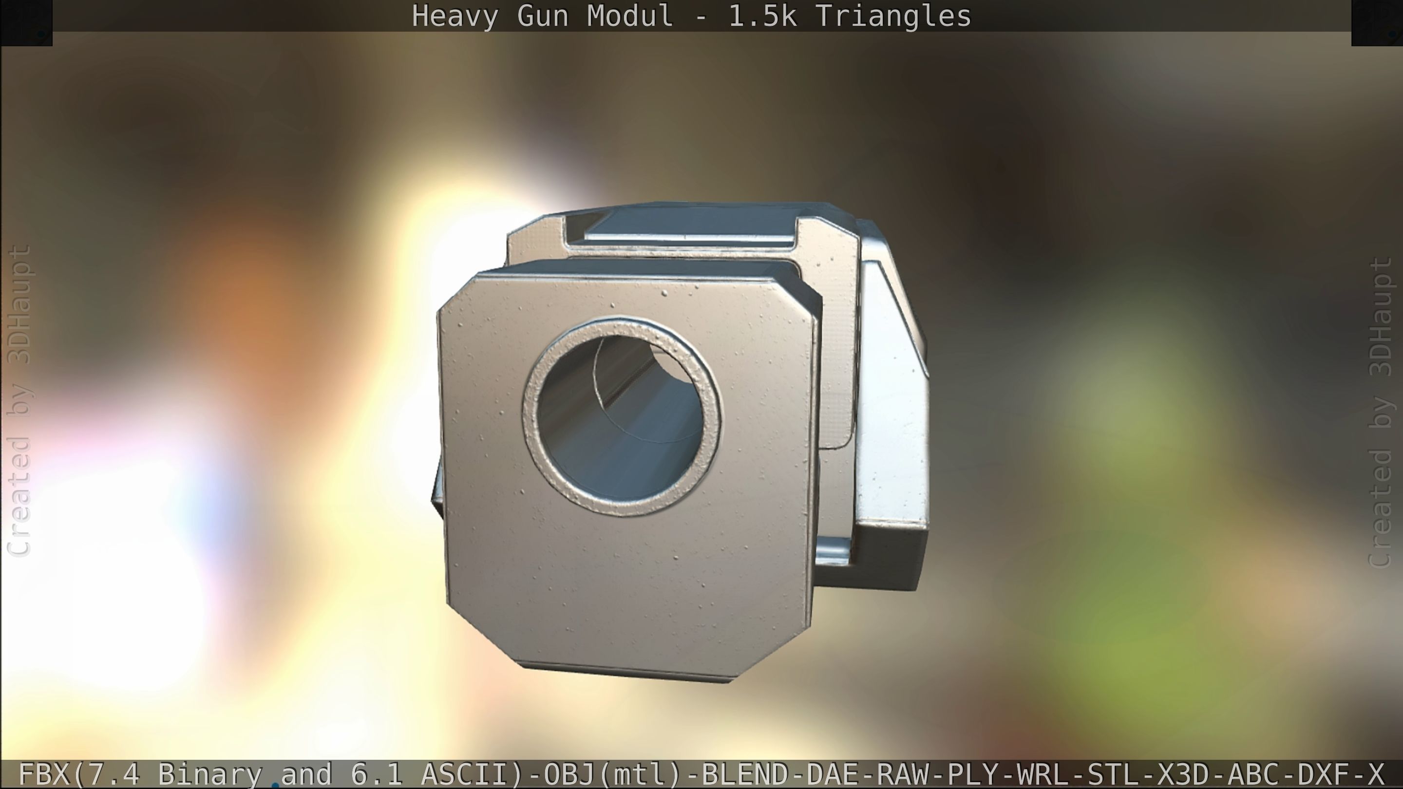 Heavy Gun Modul Animated Low-poly 3D model_351