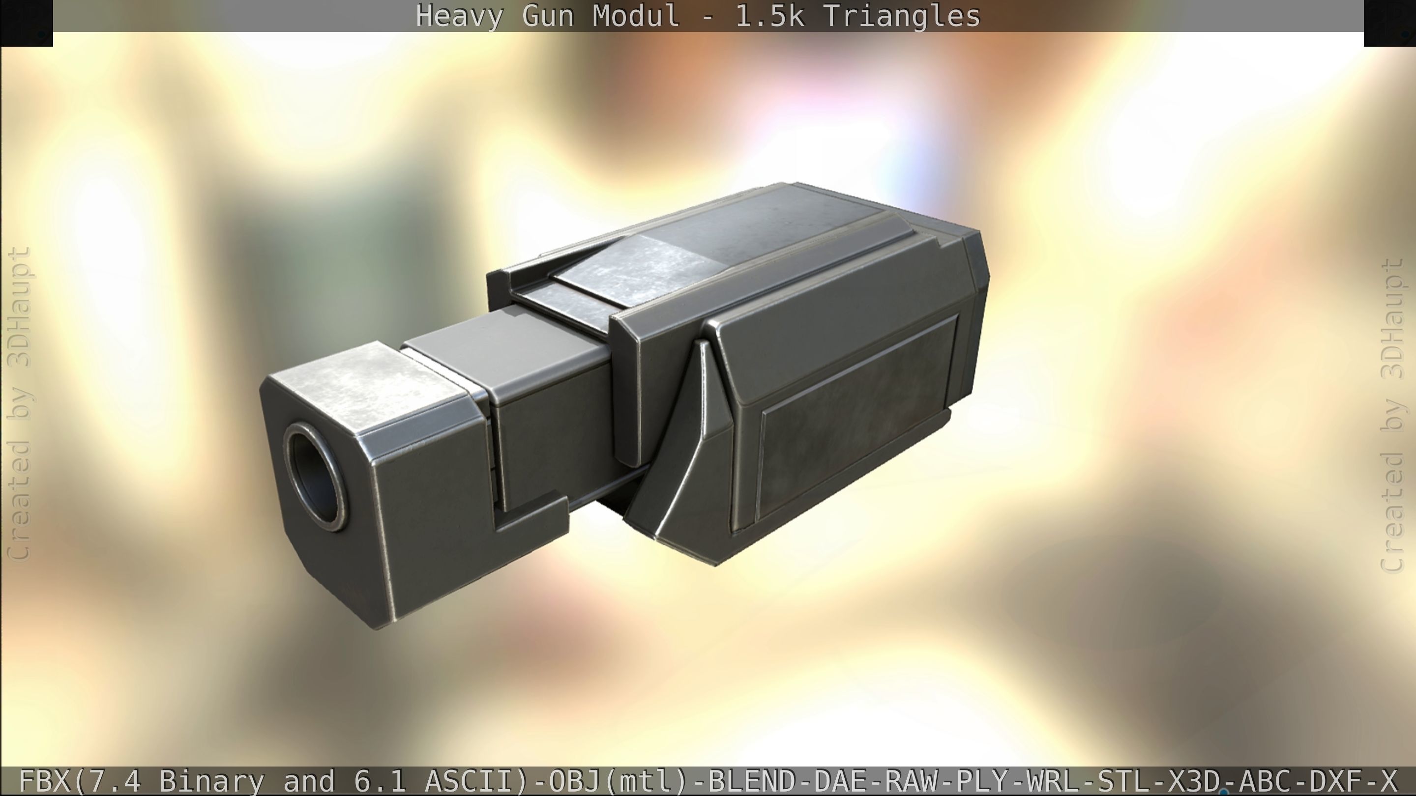 Heavy Gun Modul Animated Low-poly 3D model_303