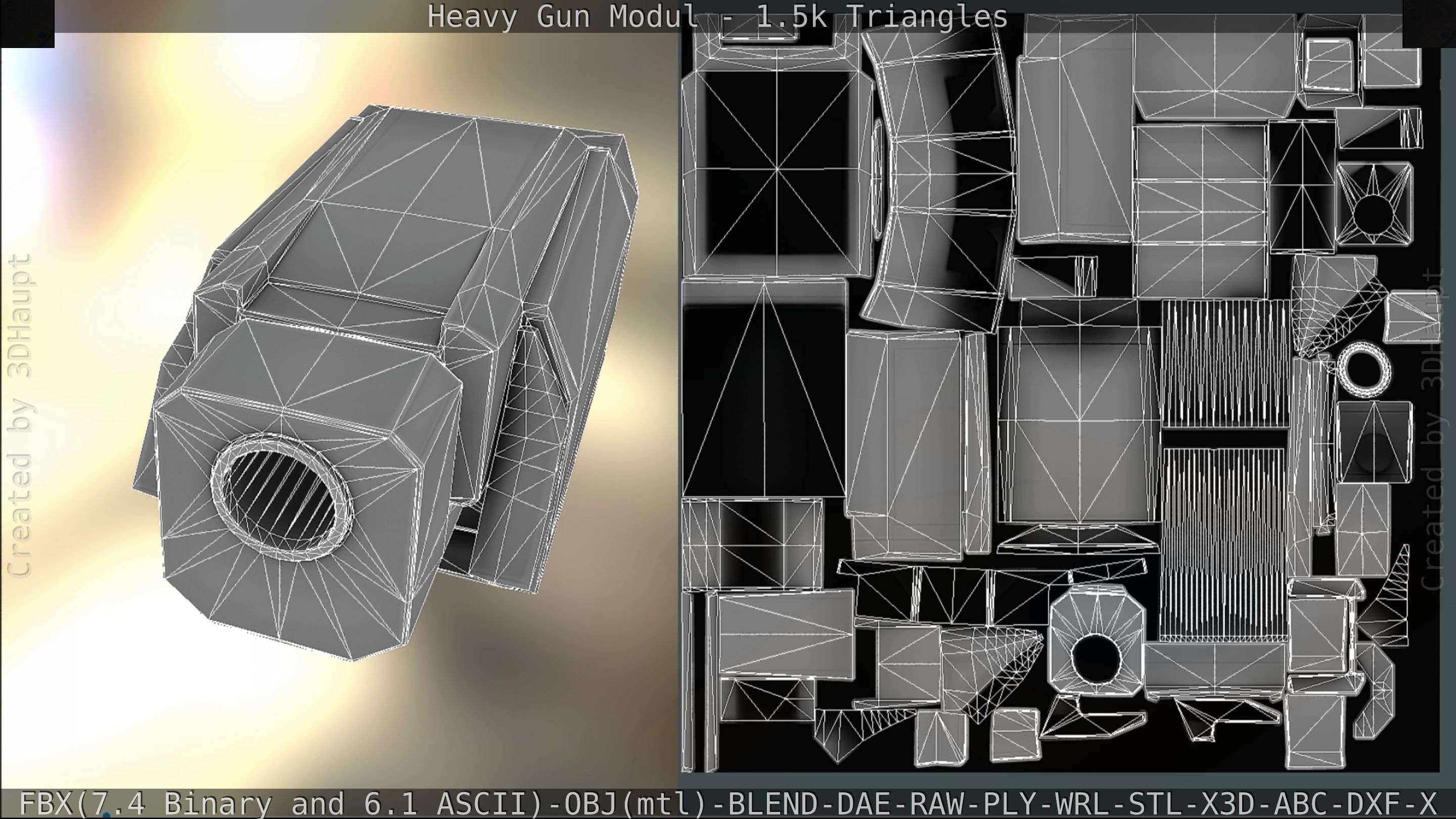 Heavy Gun Modul Animated Low-poly 3D model_216