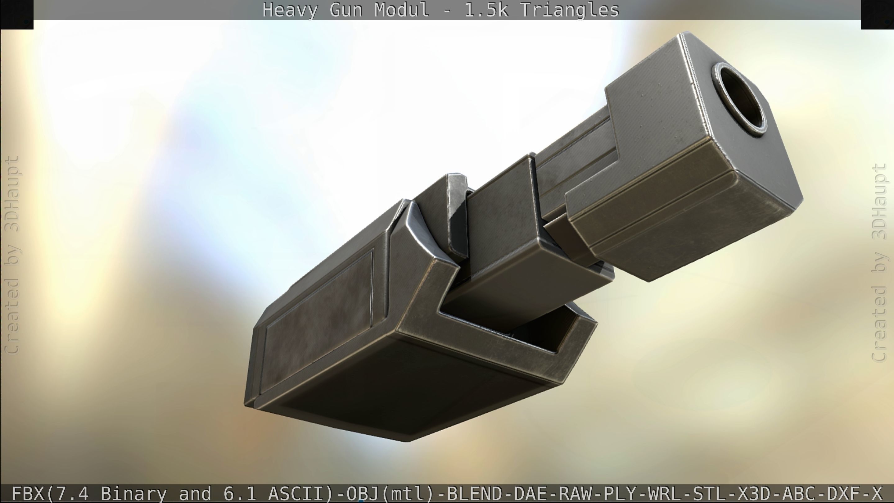 Heavy Gun Modul Animated Low-poly 3D model_343