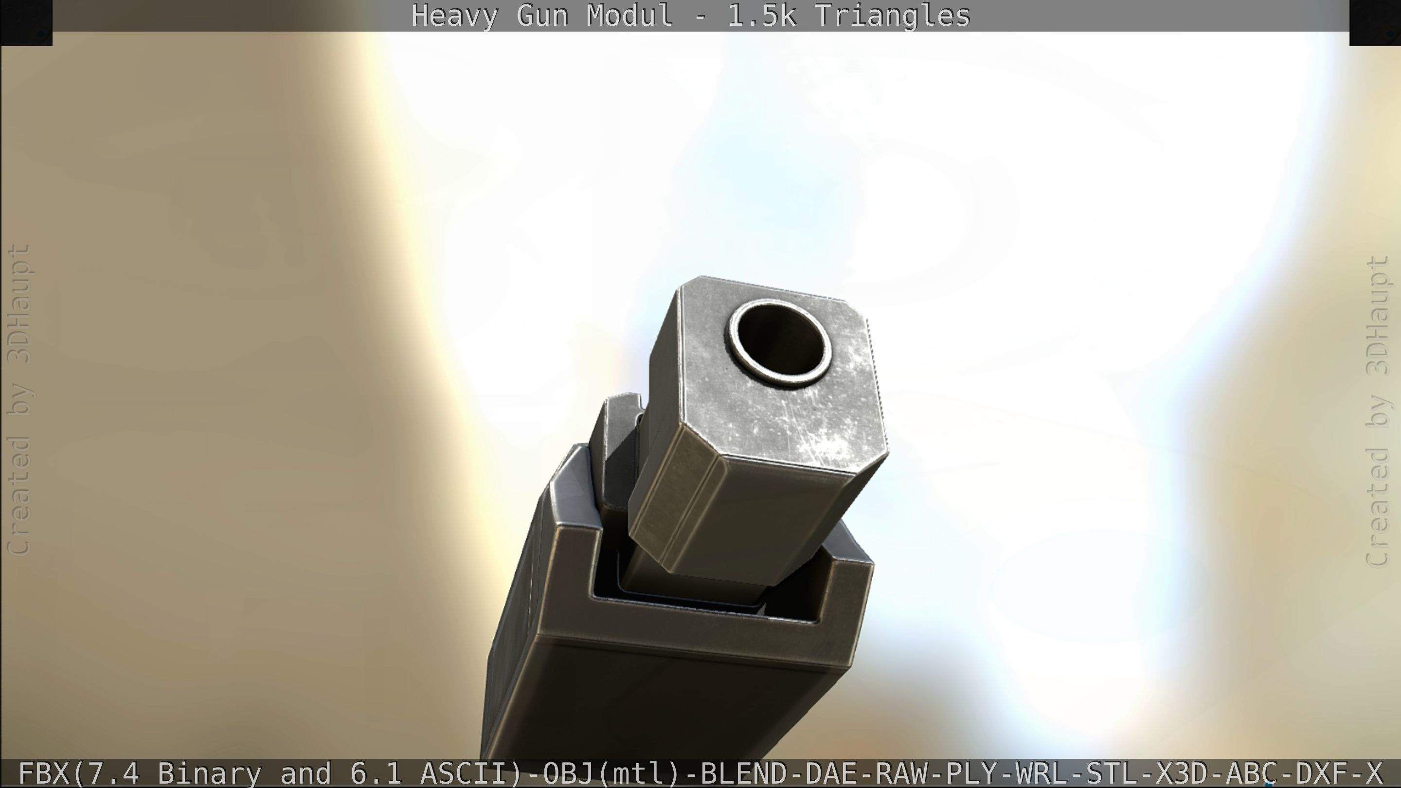 Heavy Gun Modul Animated Low-poly 3D model_329