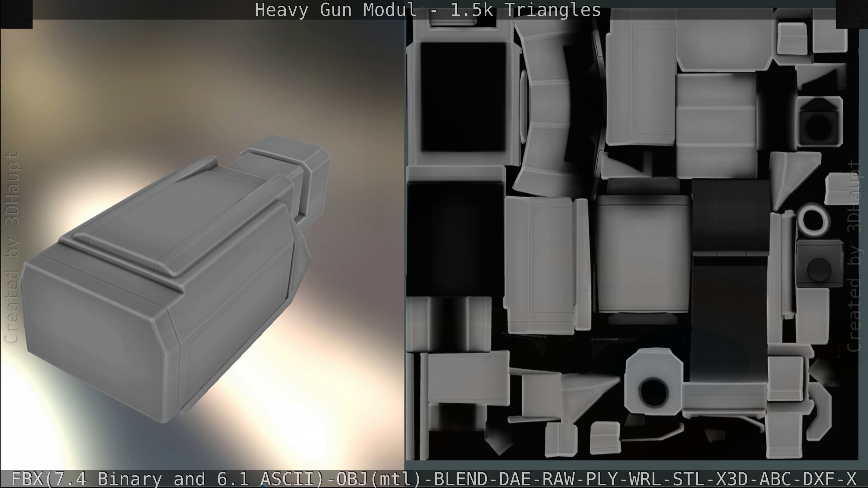 Heavy Gun Modul Animated Low-poly 3D model_196