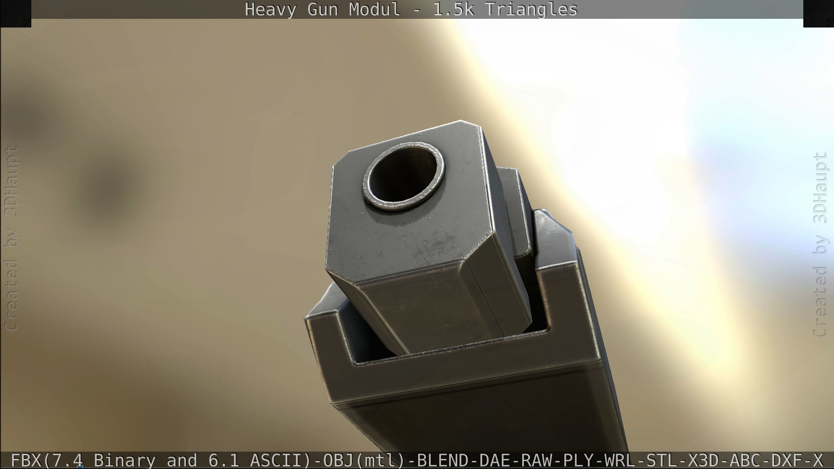 Heavy Gun Modul Animated Low-poly 3D model_311