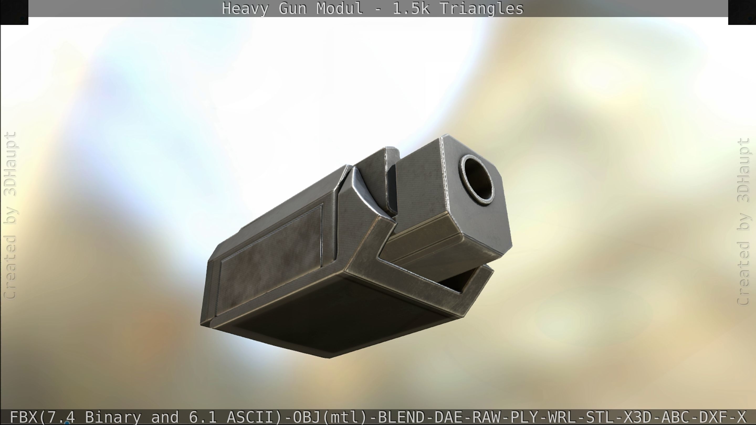 Heavy Gun Modul Animated Low-poly 3D model_336
