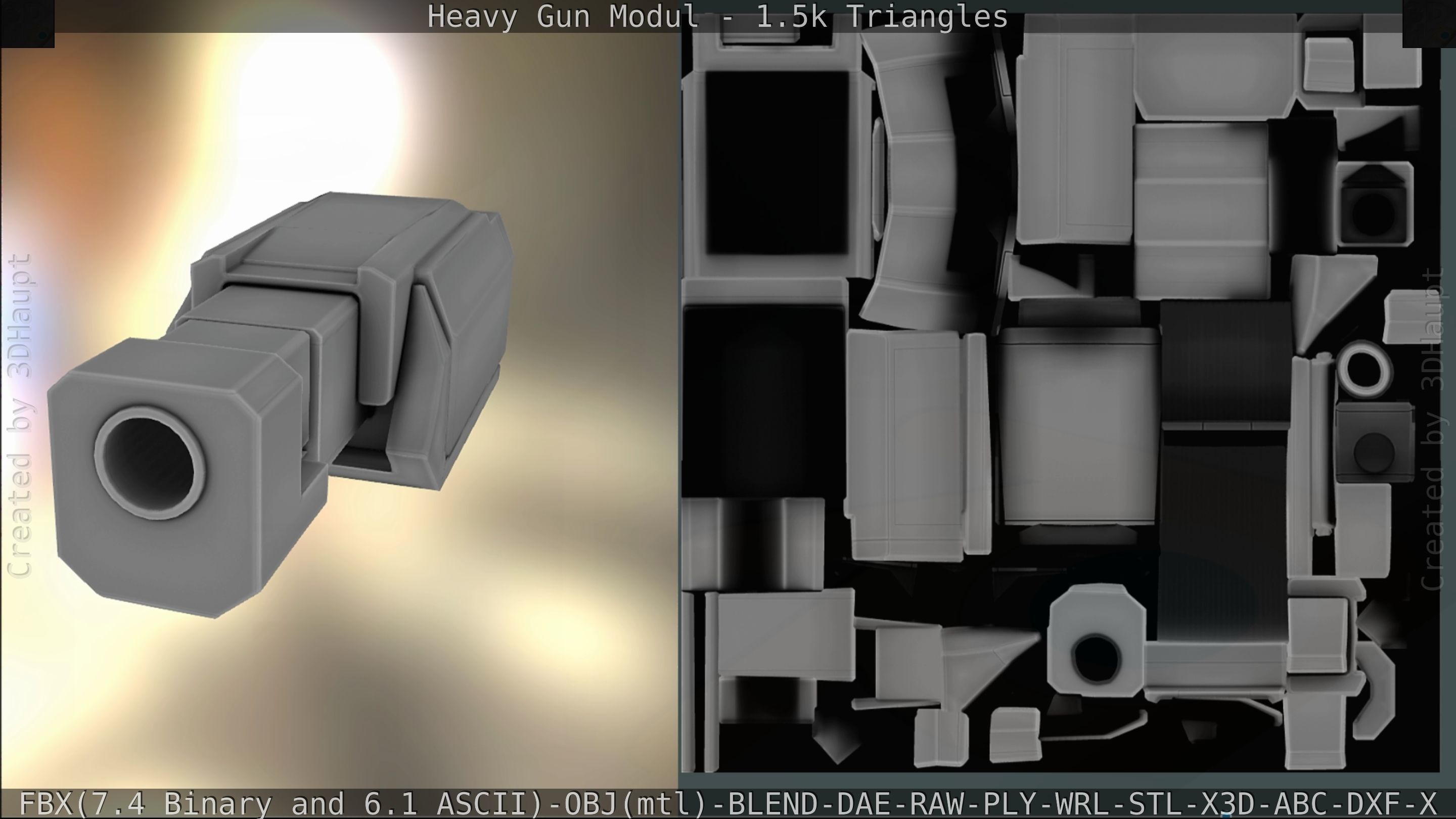 Heavy Gun Modul Animated Low-poly 3D model_207