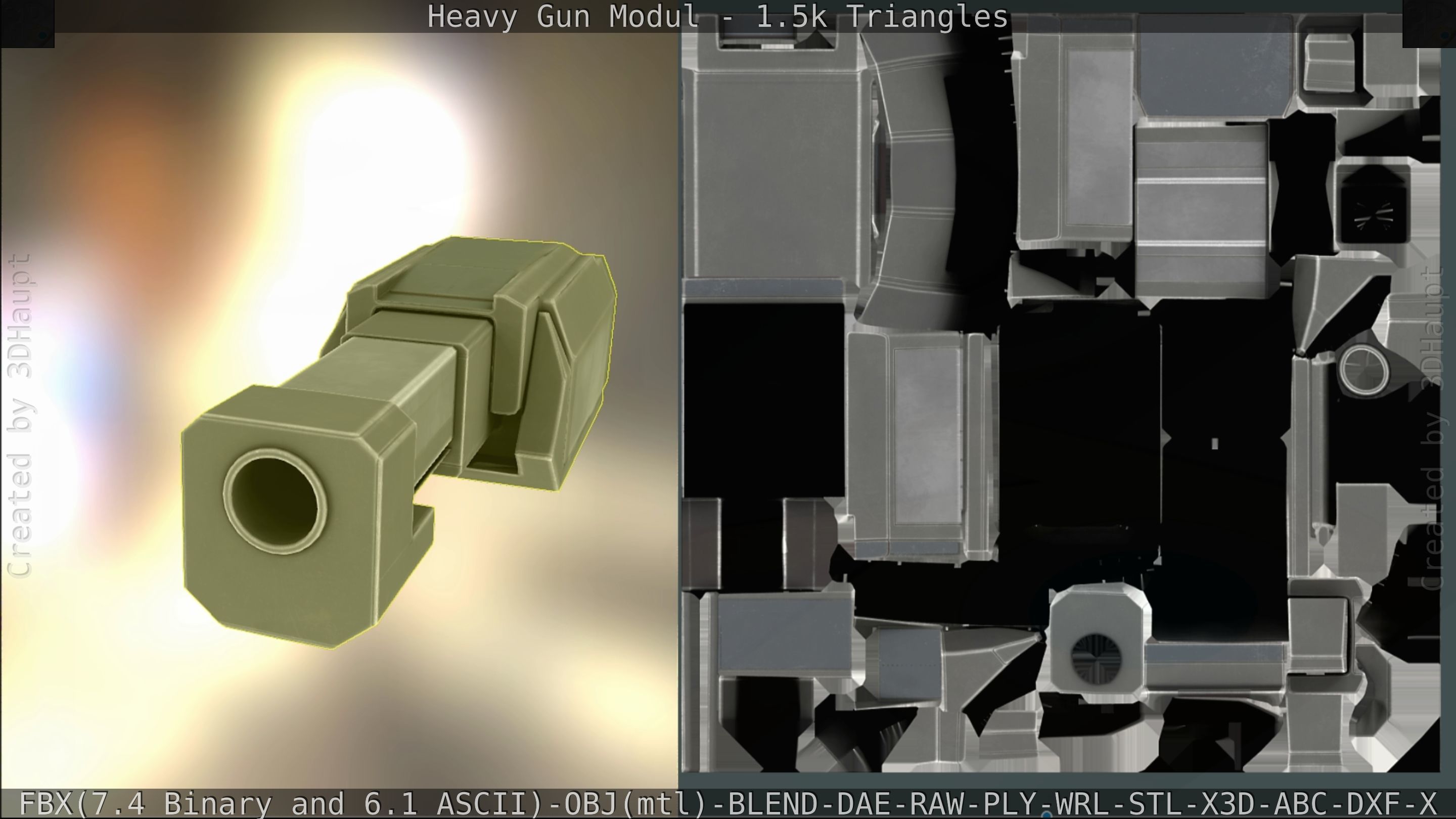 Heavy Gun Modul Animated Low-poly 3D model_155