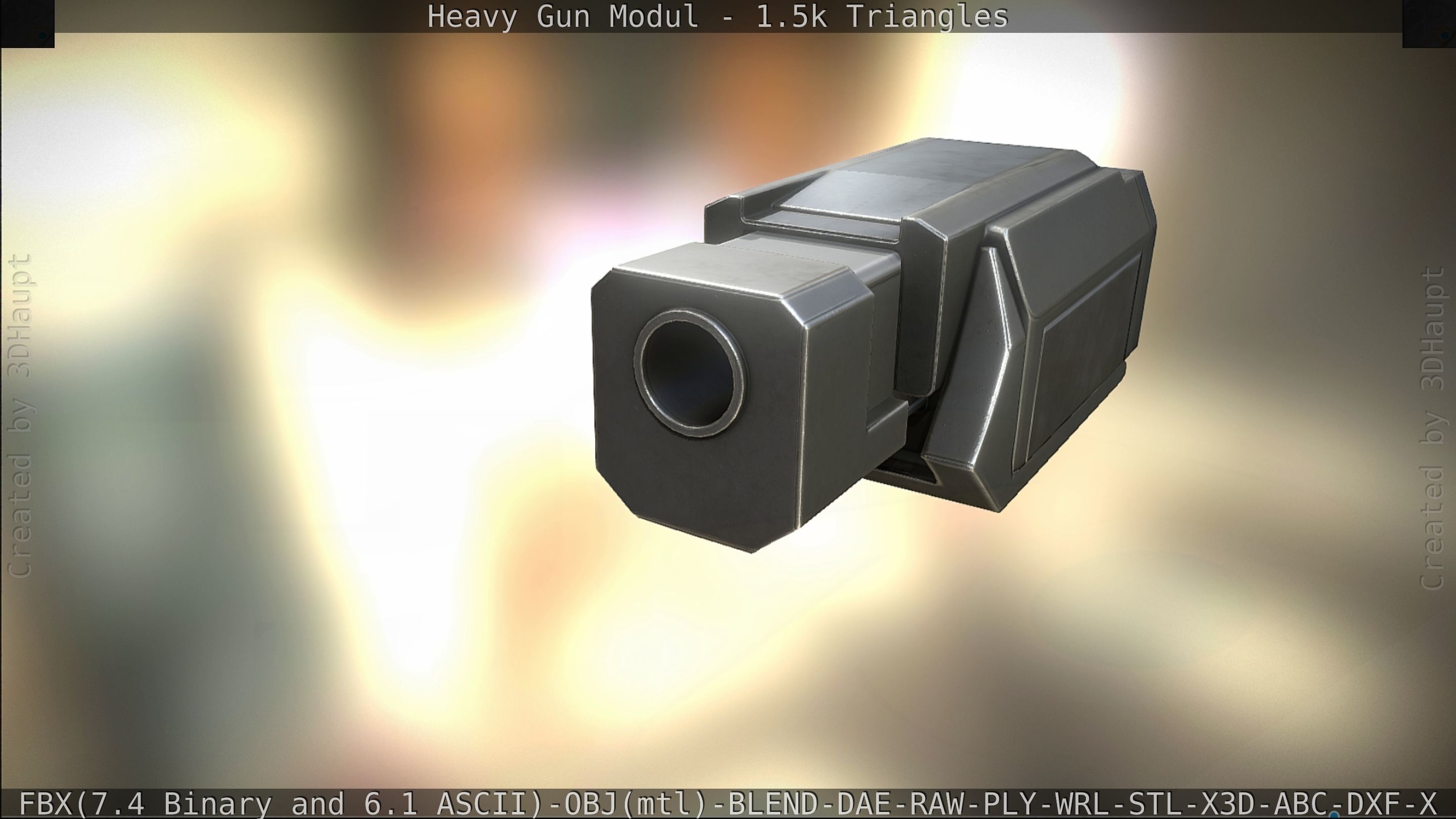 Heavy Gun Modul Animated Low-poly 3D model_281