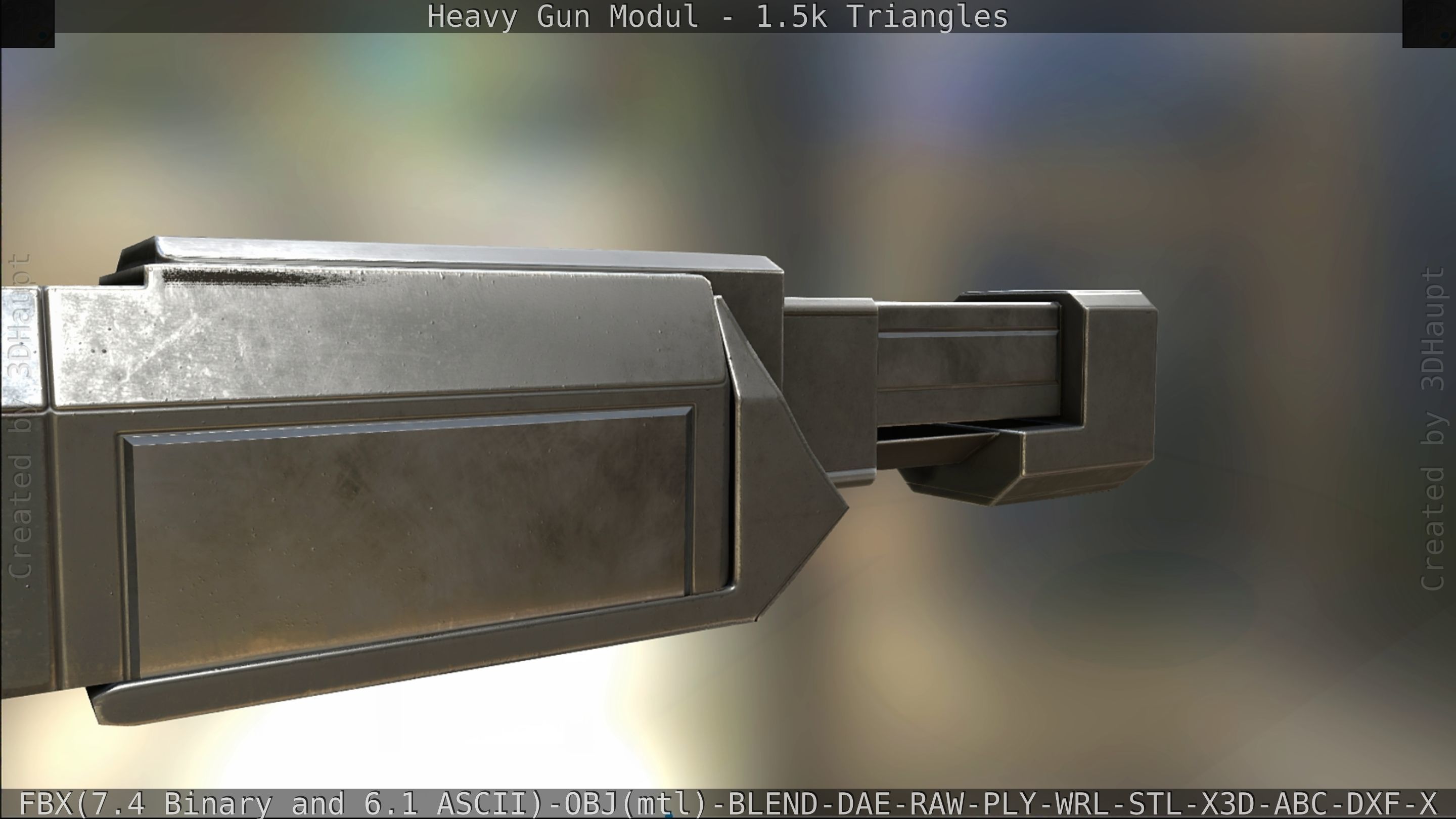 Heavy Gun Modul Animated Low-poly 3D model_294