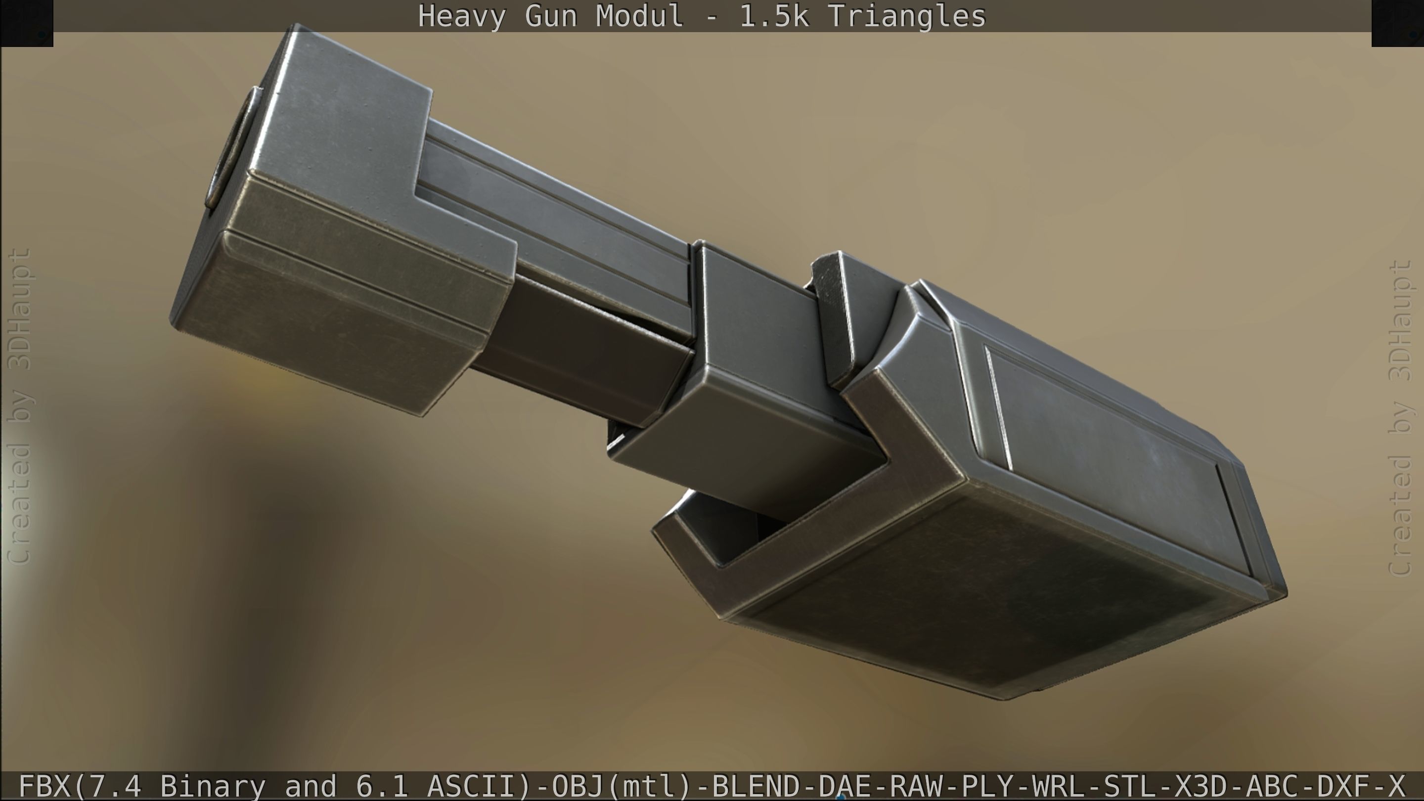Heavy Gun Modul Animated Low-poly 3D model_322