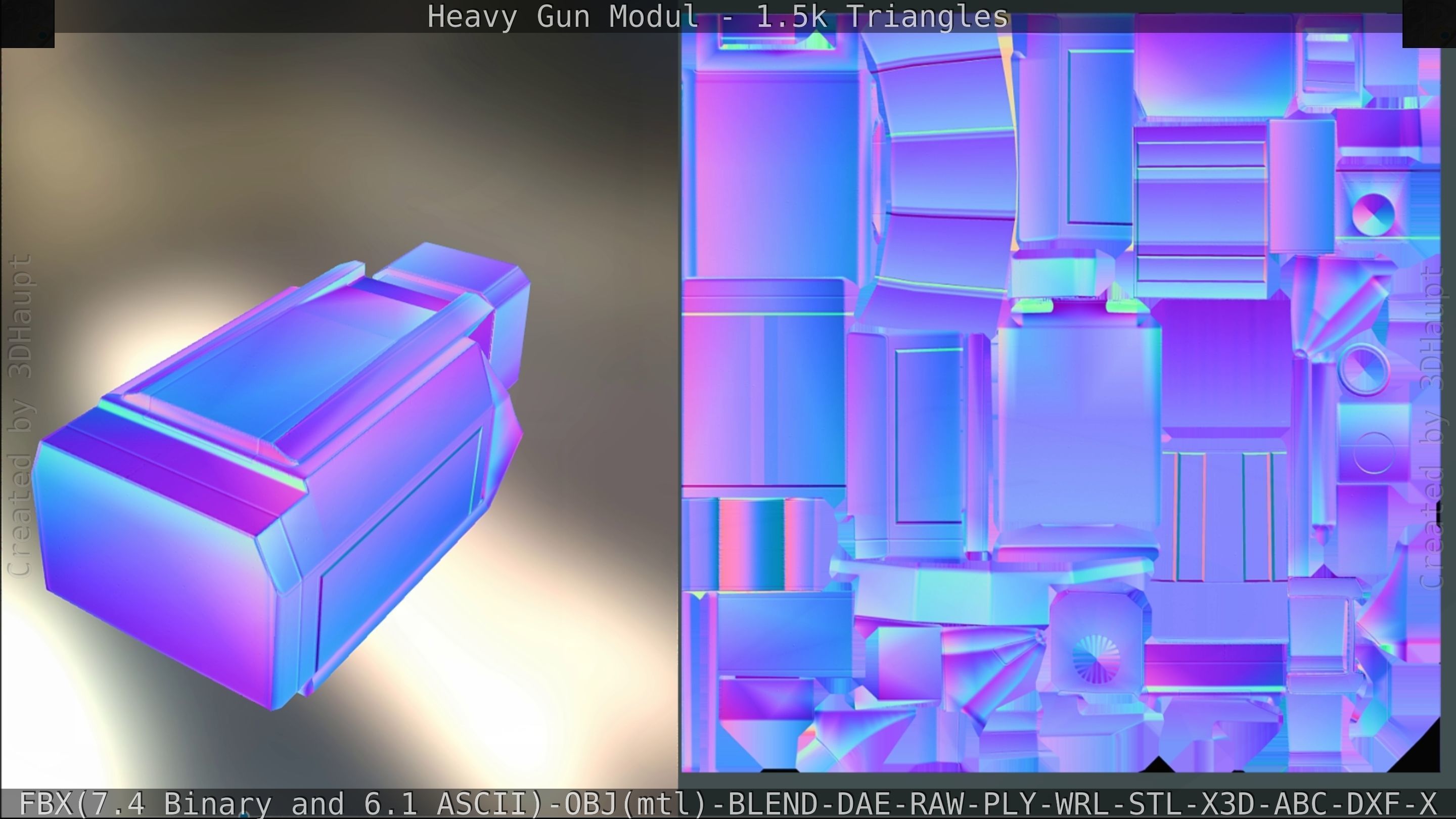 Heavy Gun Modul Animated Low-poly 3D model_192