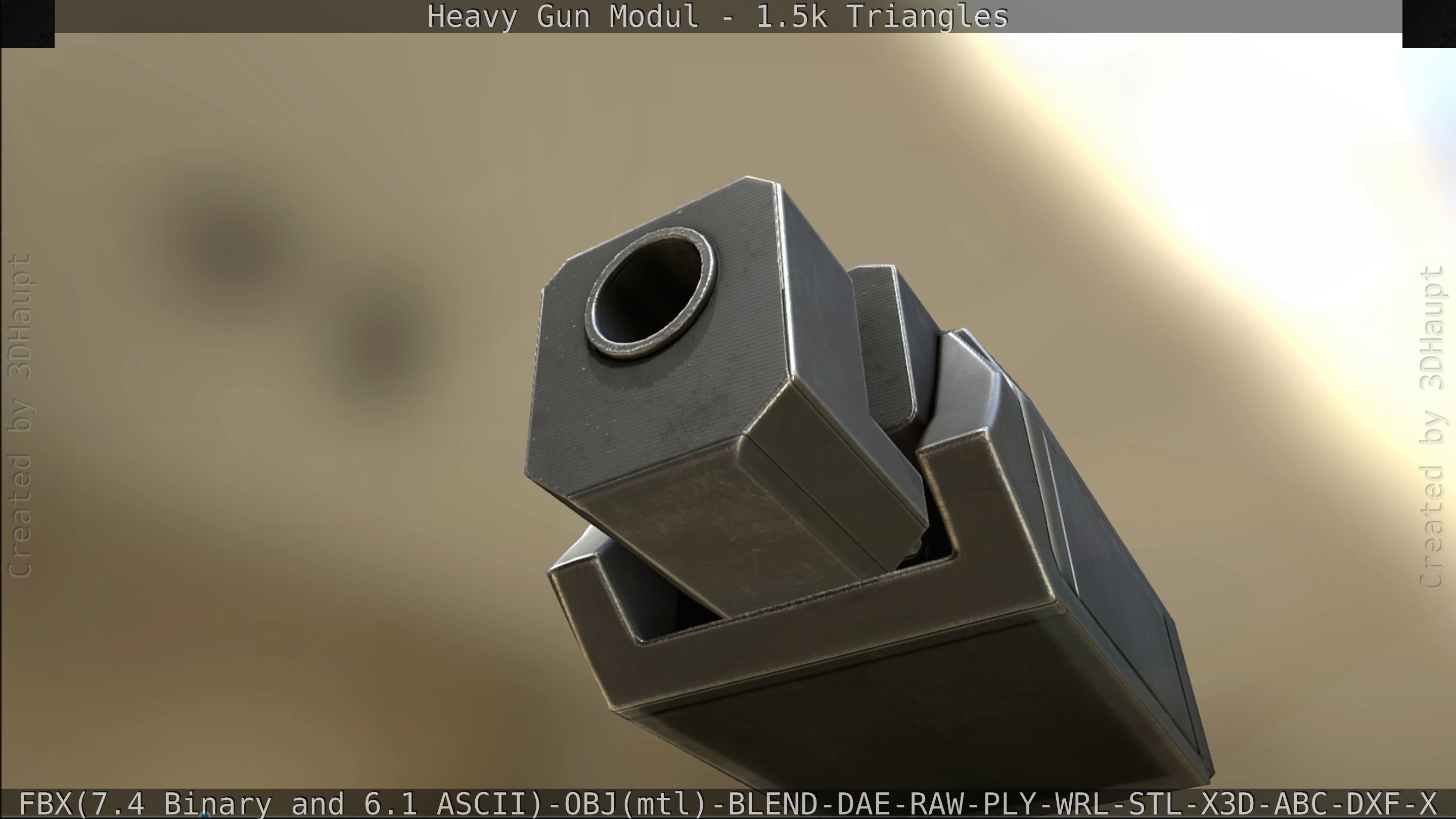 Heavy Gun Modul Animated Low-poly 3D model_312