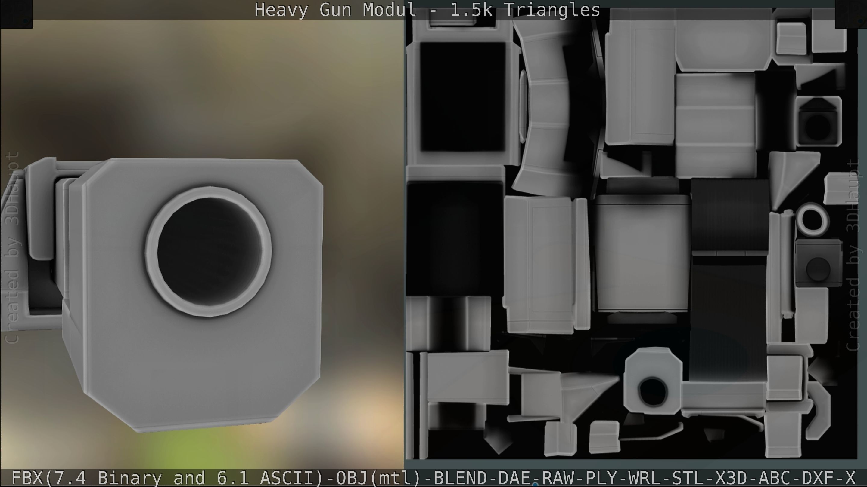 Heavy Gun Modul Animated Low-poly 3D model_217