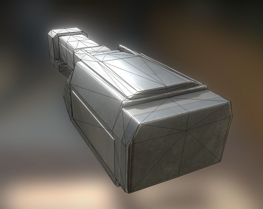 Heavy Gun Modul Animated Low-poly 3D model_4