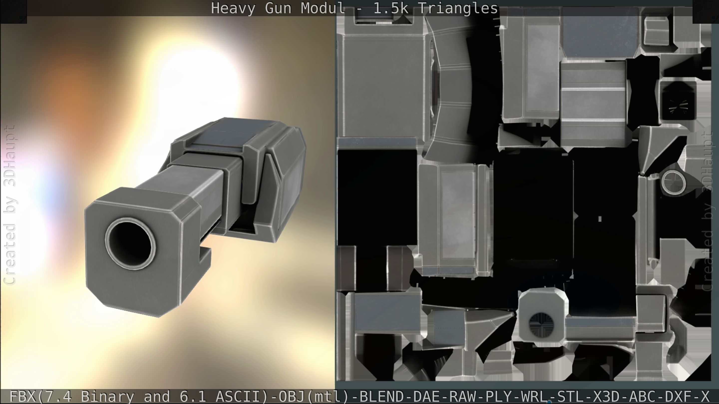 Heavy Gun Modul Animated Low-poly 3D model_156