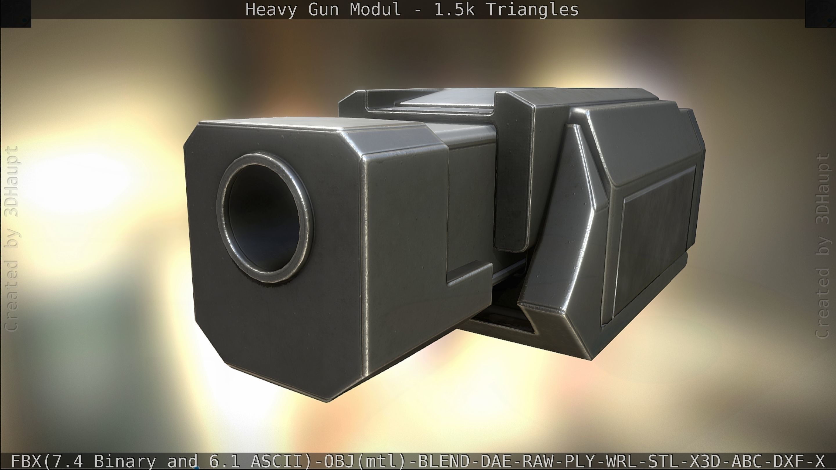 Heavy Gun Modul Animated Low-poly 3D model_96