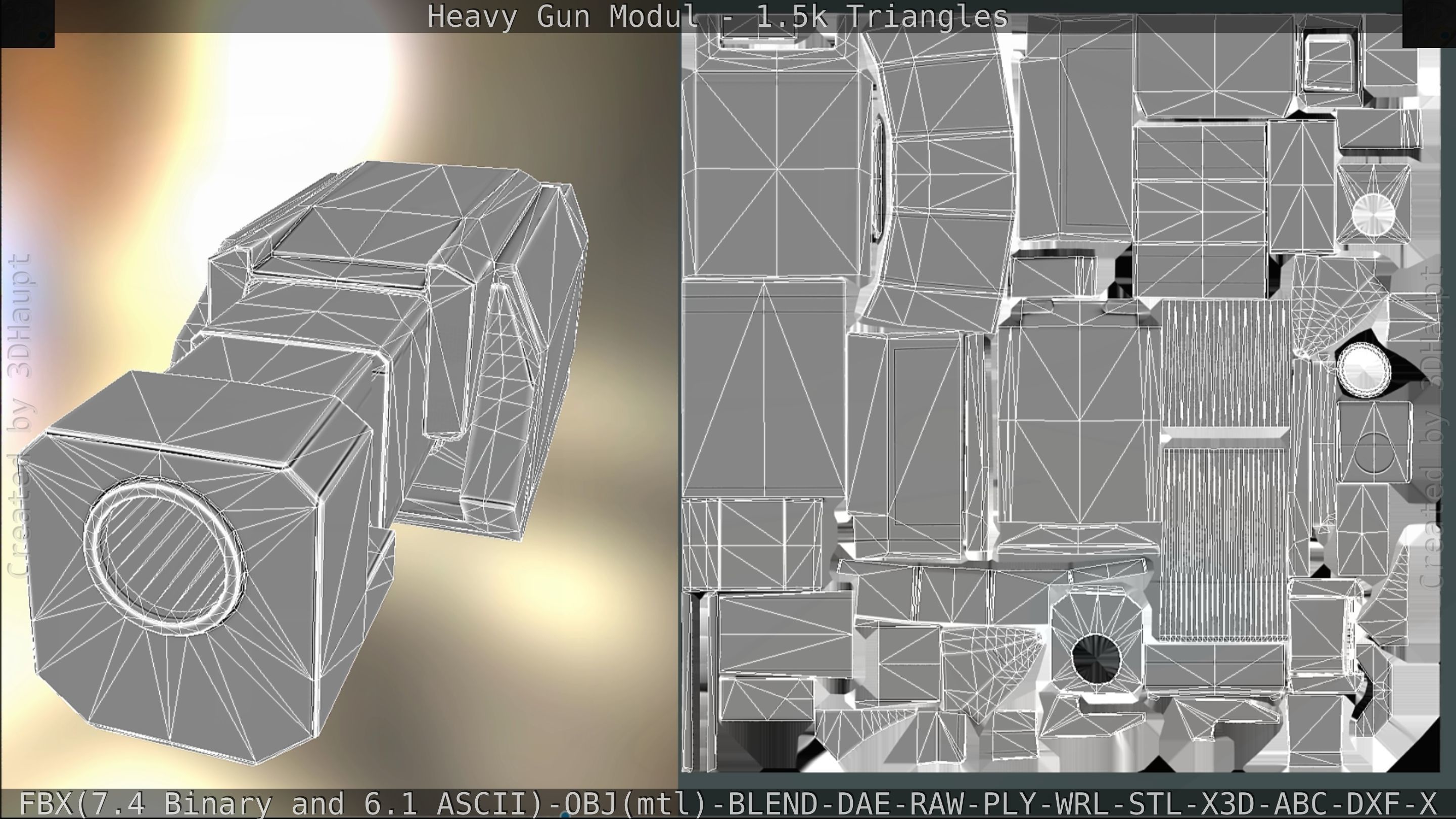Heavy Gun Modul Animated Low-poly 3D model_264