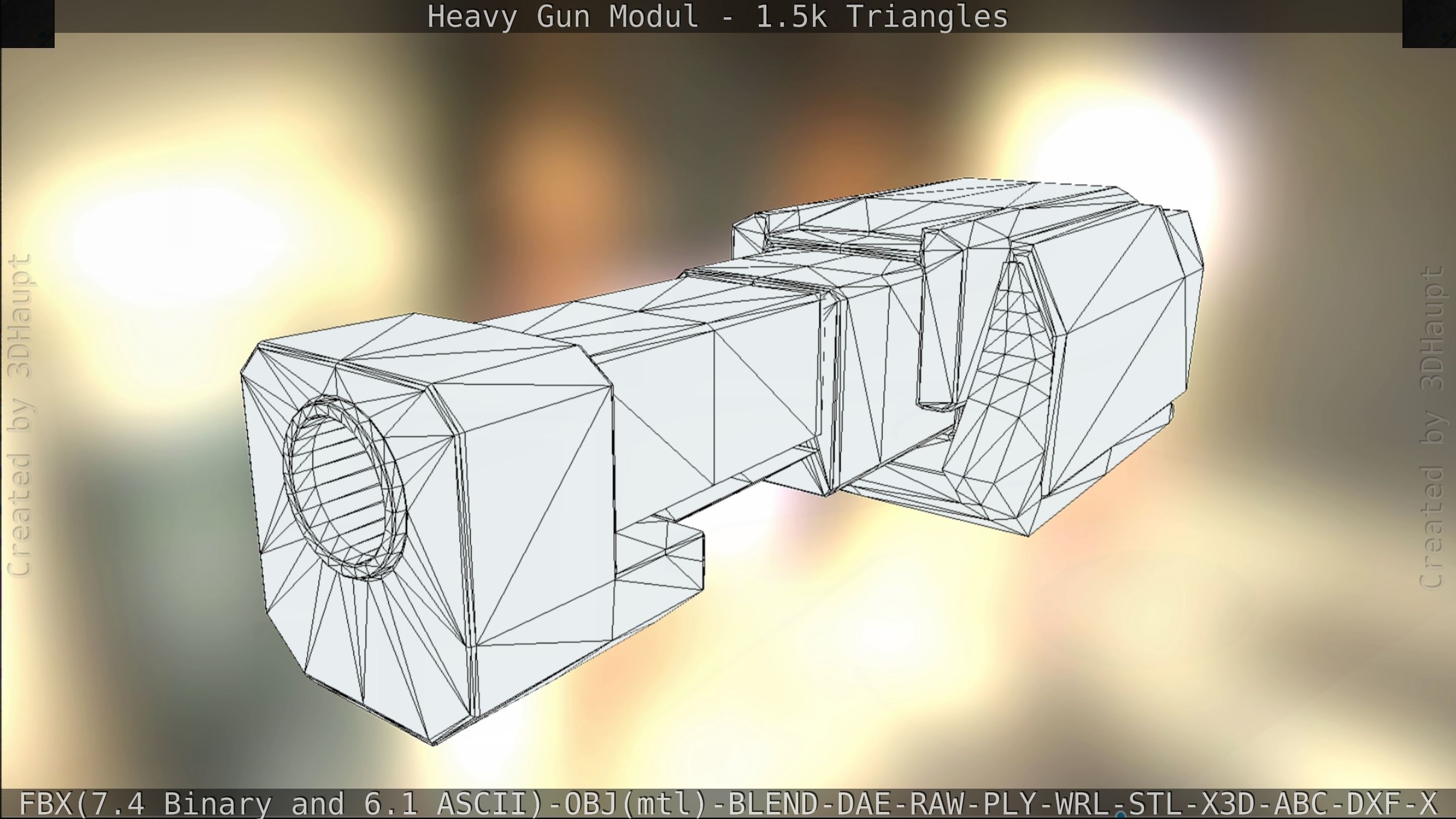 Heavy Gun Modul Animated Low-poly 3D model_132