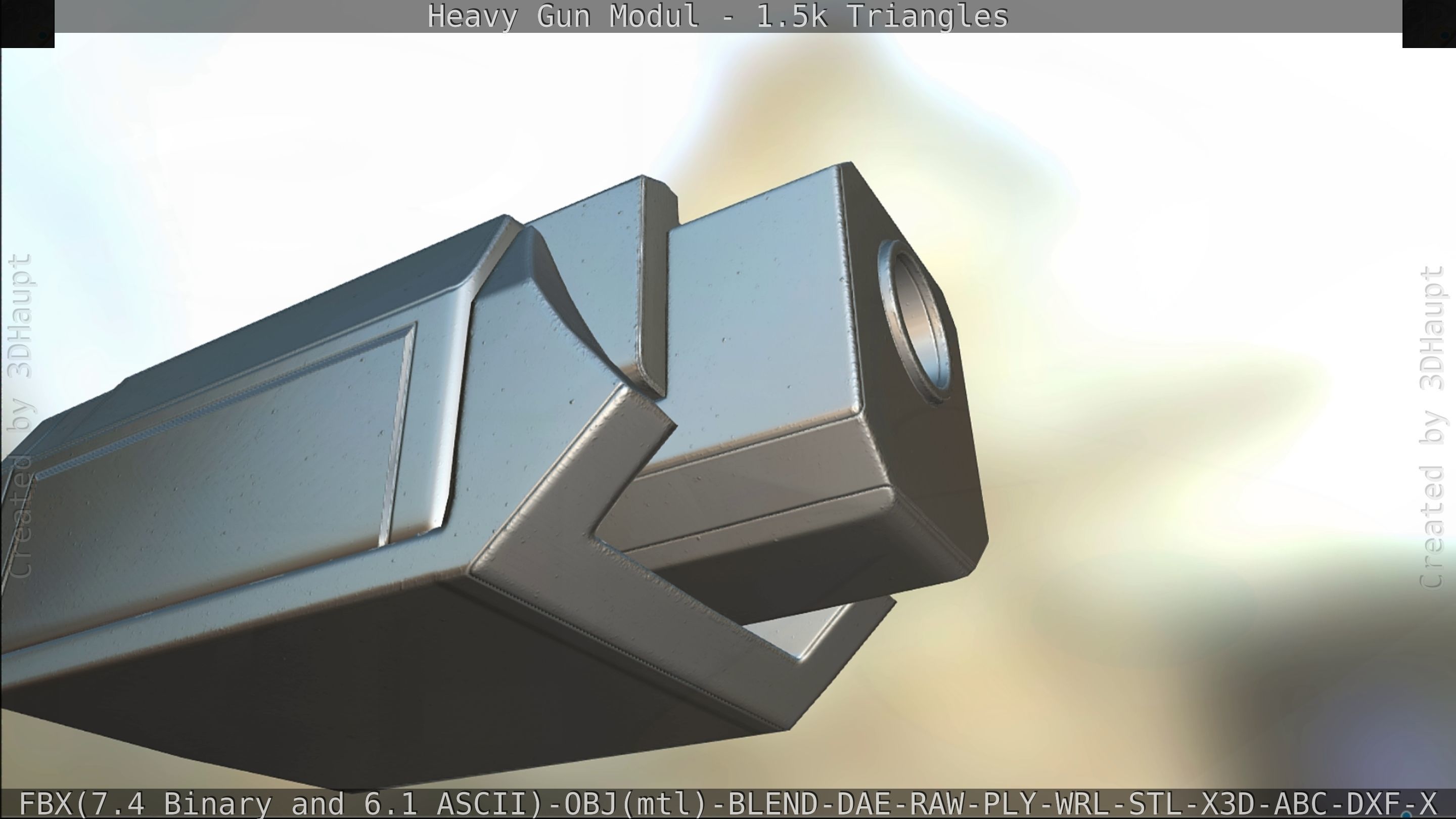 Heavy Gun Modul Animated Low-poly 3D model_257