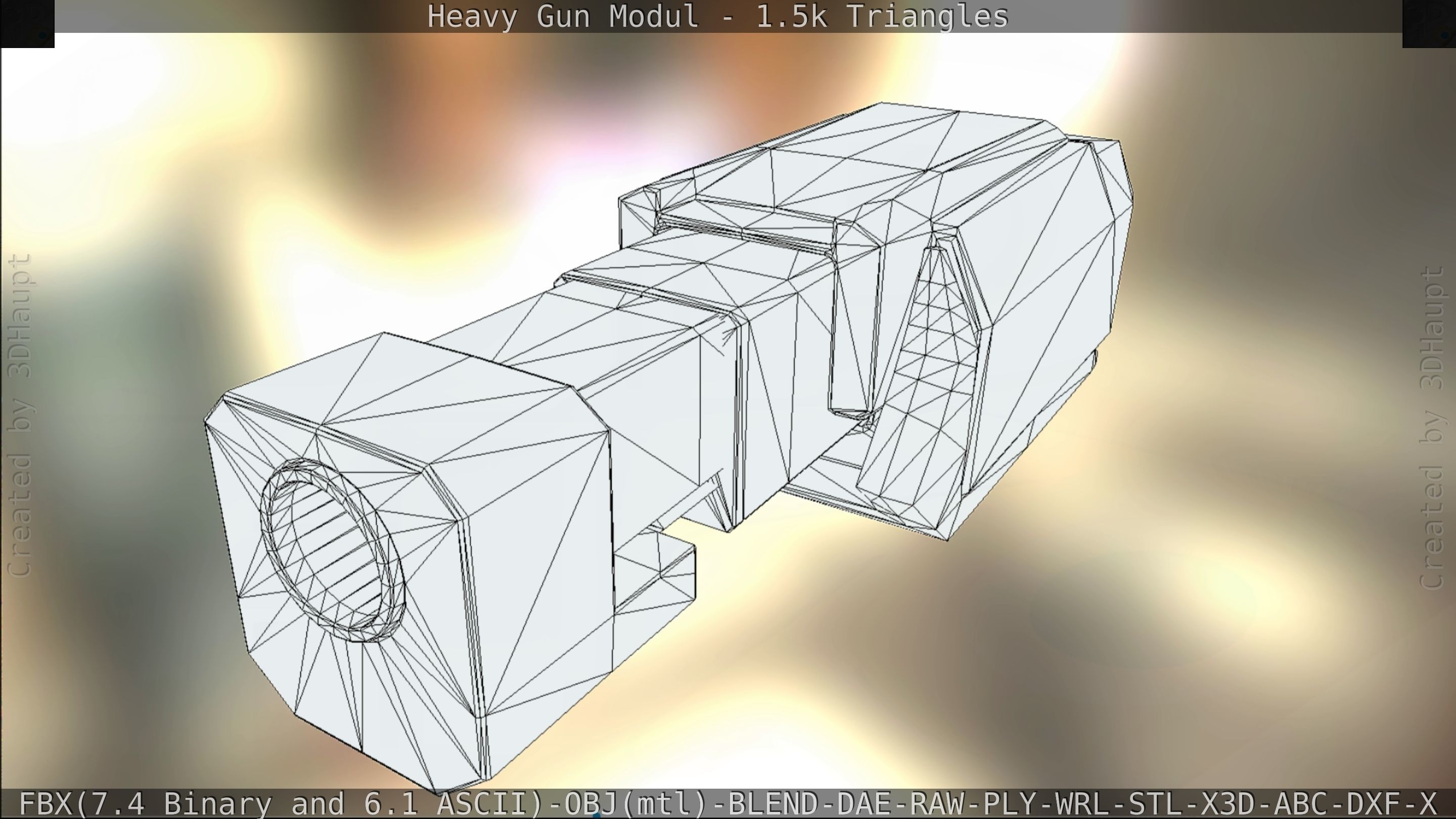 Heavy Gun Modul Animated Low-poly 3D model_122