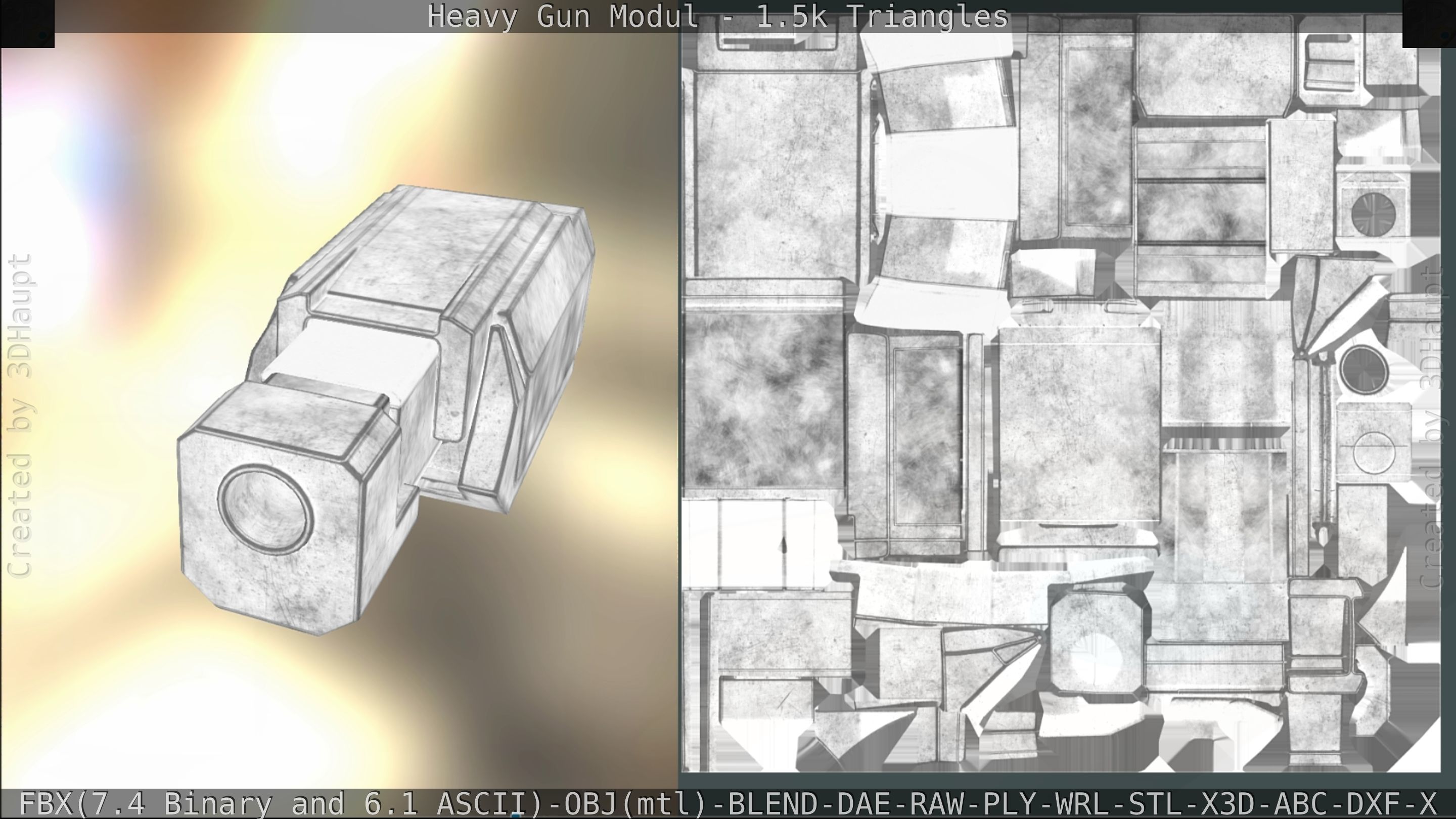 Heavy Gun Modul Animated Low-poly 3D model_171