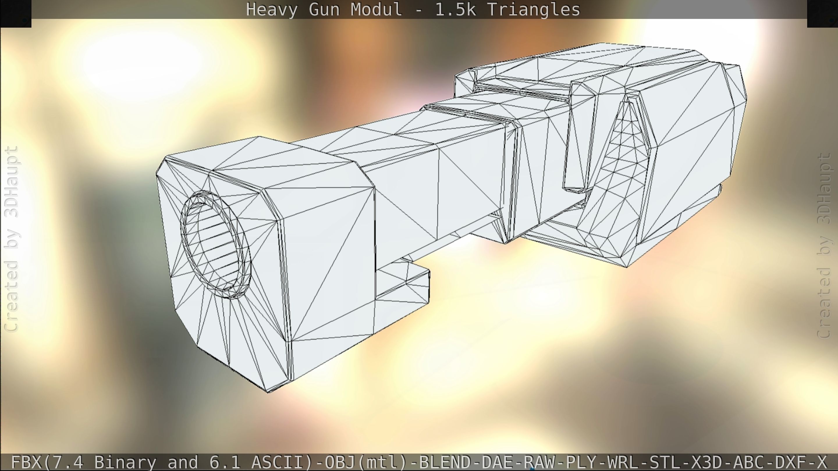 Heavy Gun Modul Animated Low-poly 3D model_128