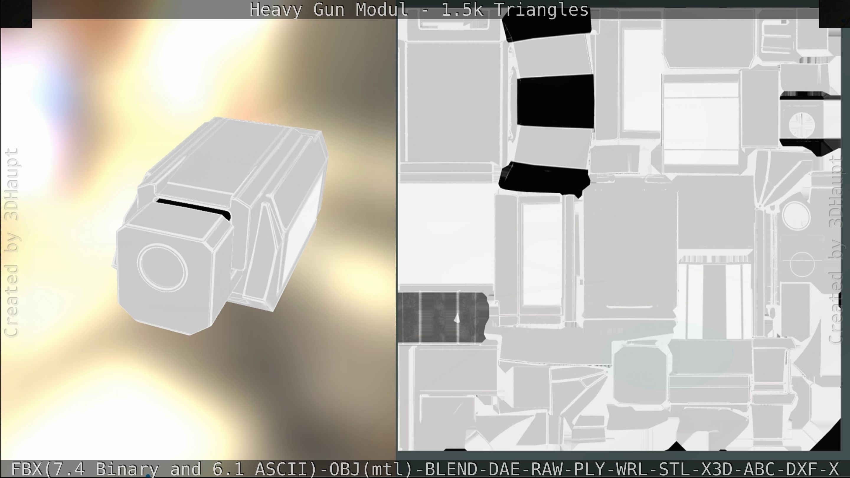 Heavy Gun Modul Animated Low-poly 3D model_168