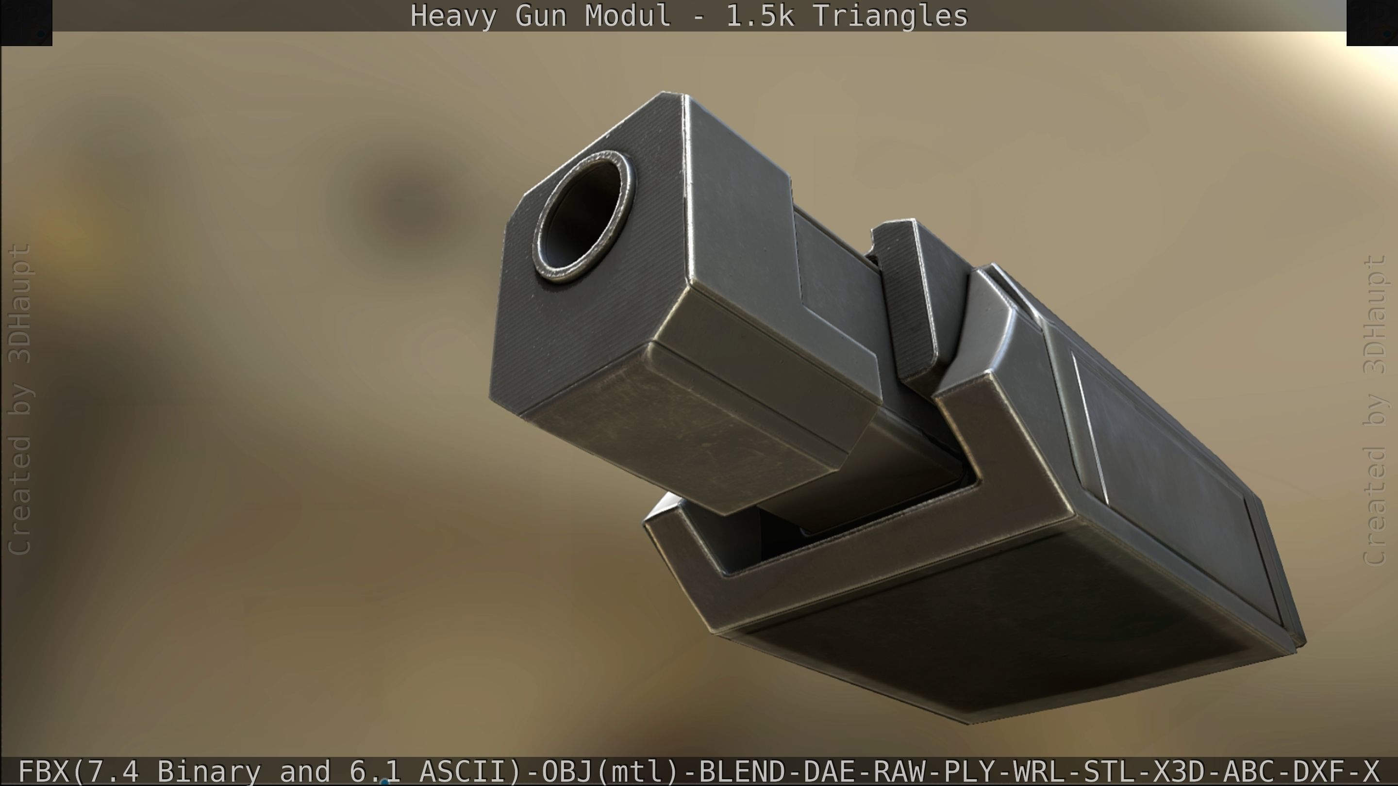 Heavy Gun Modul Animated Low-poly 3D model_315