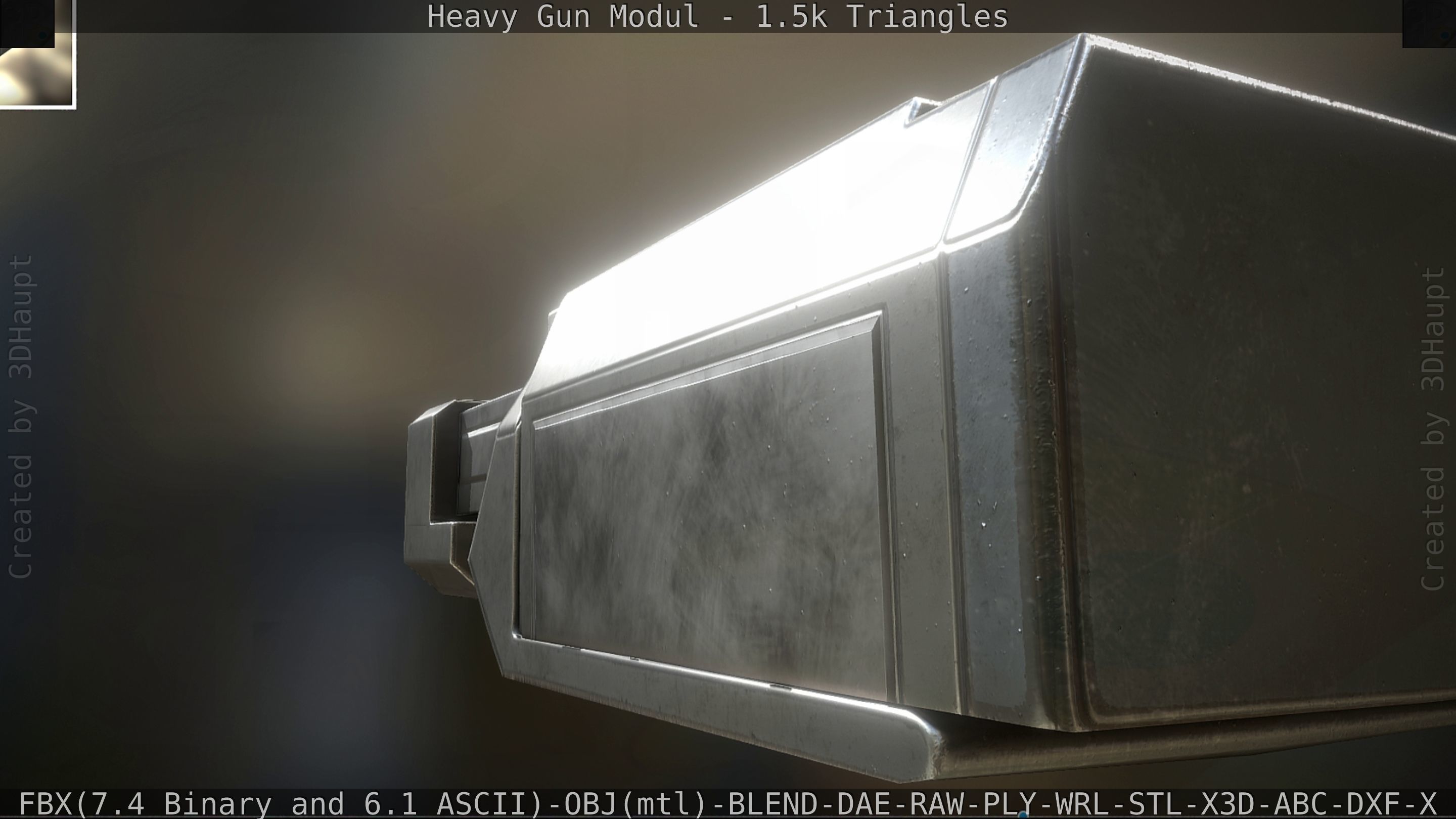 Heavy Gun Modul Animated Low-poly 3D model_33